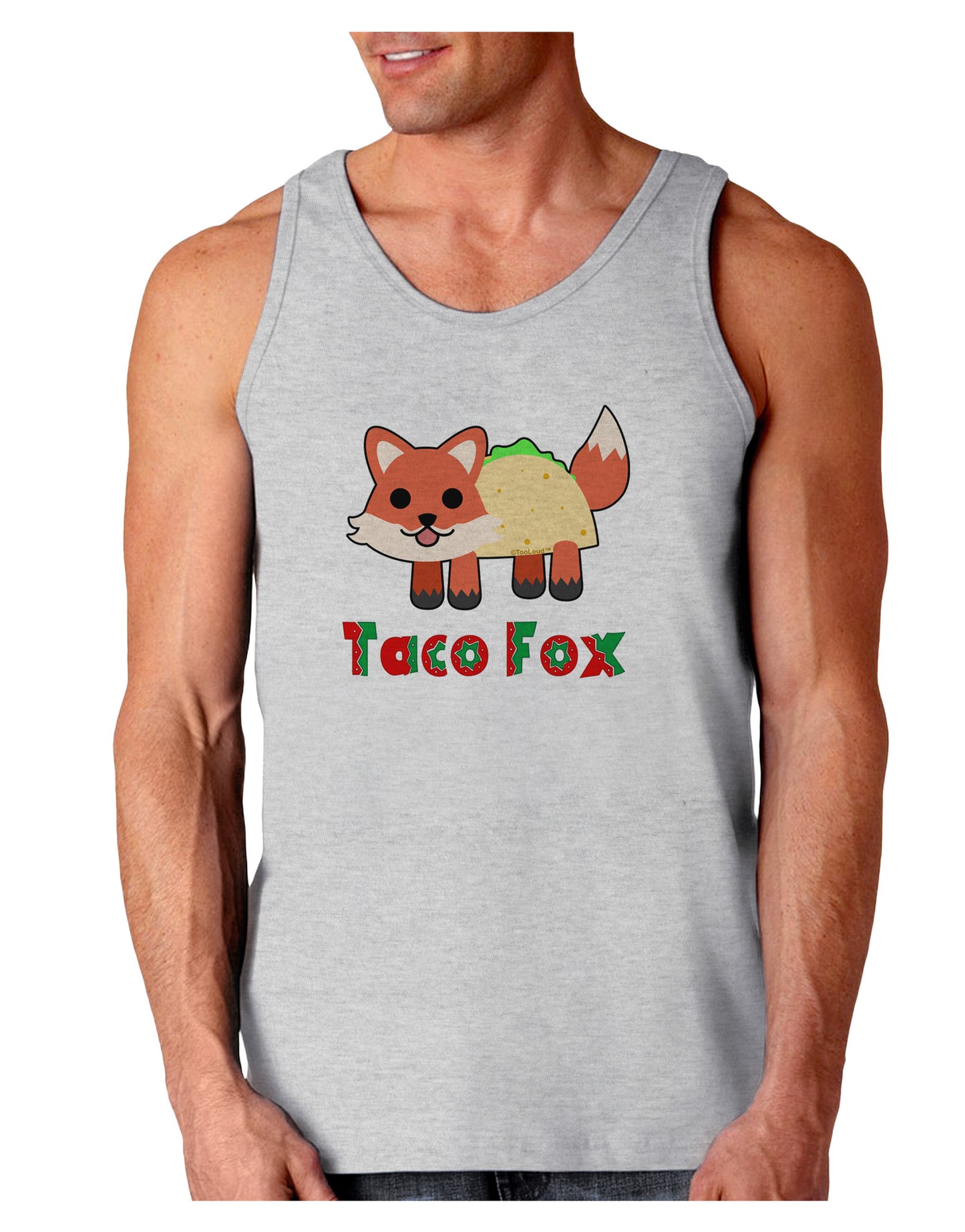 Cute Taco Fox Text Loose Tank Top-Loose Tank Top-TooLoud-AshGray-Small-Davson Sales