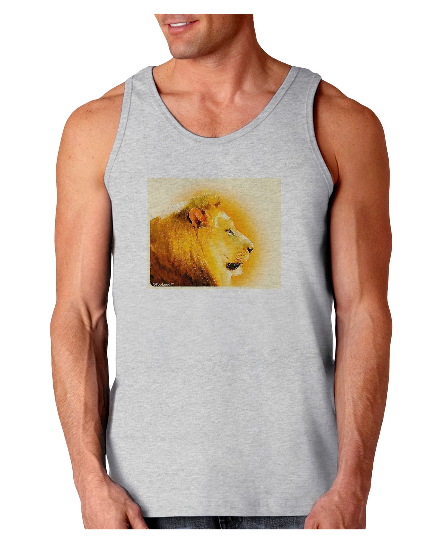 Lion Watercolor 3 Loose Tank Top-Loose Tank Top-TooLoud-AshGray-Small-Davson Sales