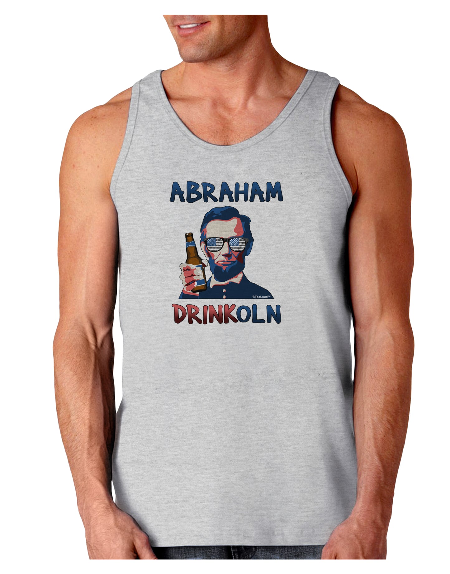 Abraham Drinkoln with Text Loose Tank Top-Loose Tank Top-TooLoud-AshGray-Small-Davson Sales