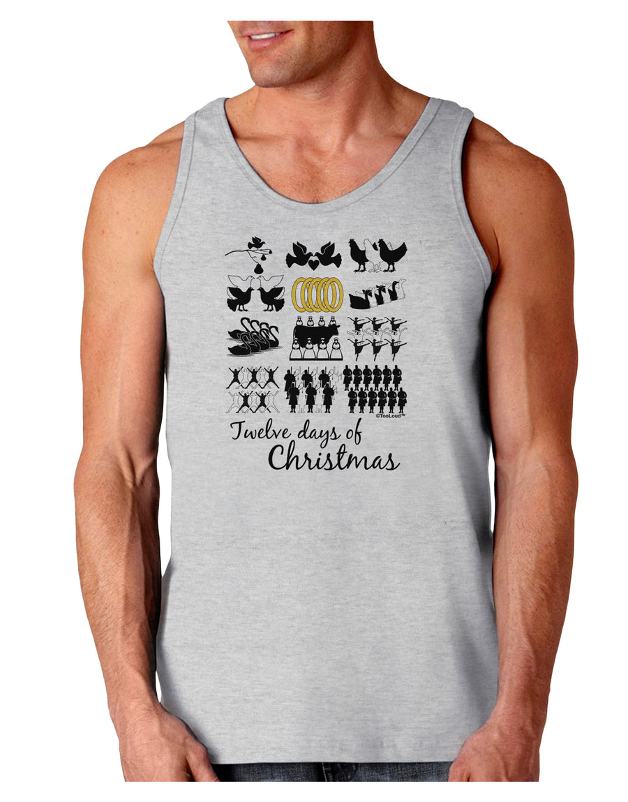 12 Days of Christmas Text Color Loose Tank Top-Loose Tank Top-TooLoud-White-Small-Davson Sales