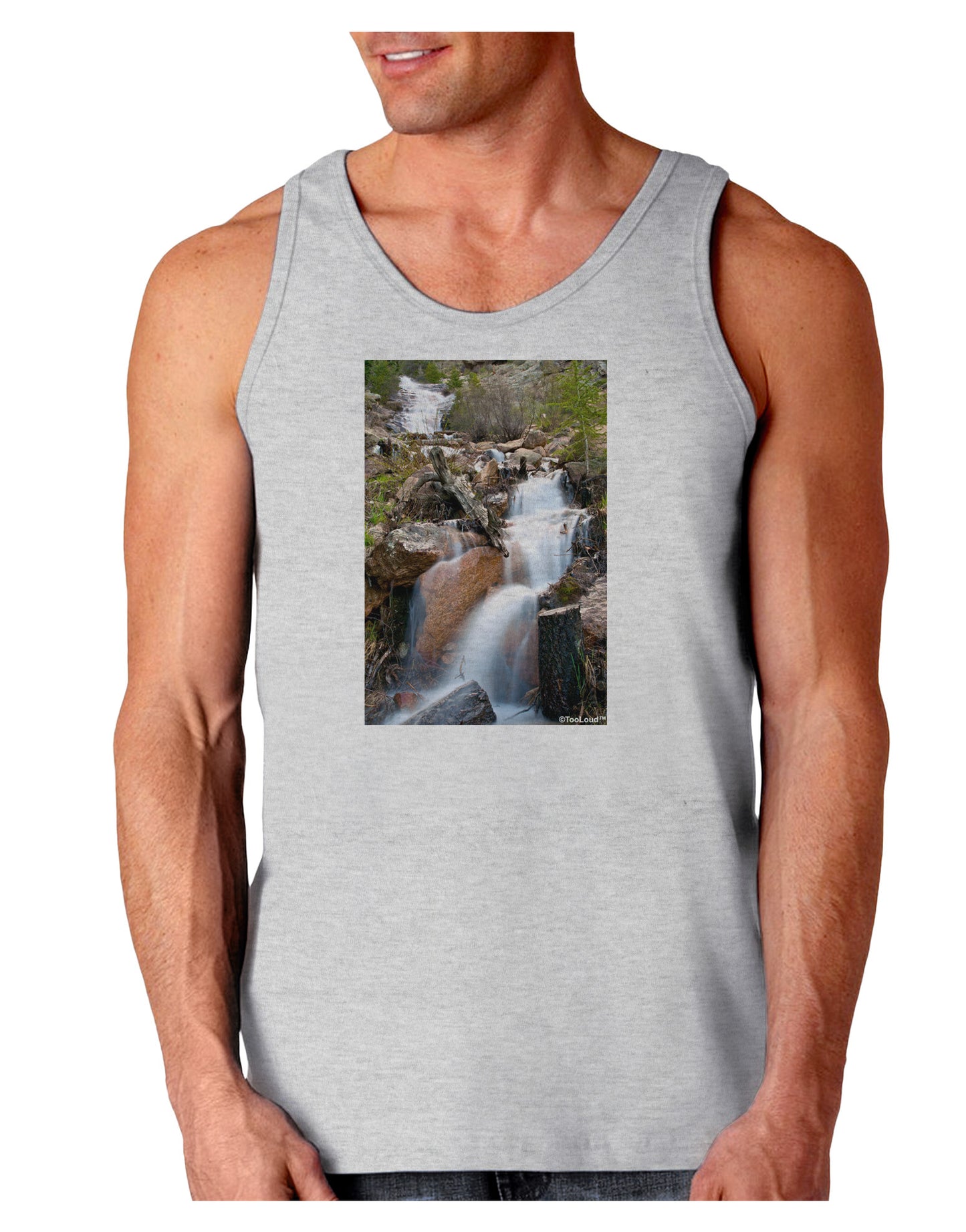 Colorado Waterfall Scene Loose Tank Top-Loose Tank Top-TooLoud-AshGray-Small-Davson Sales