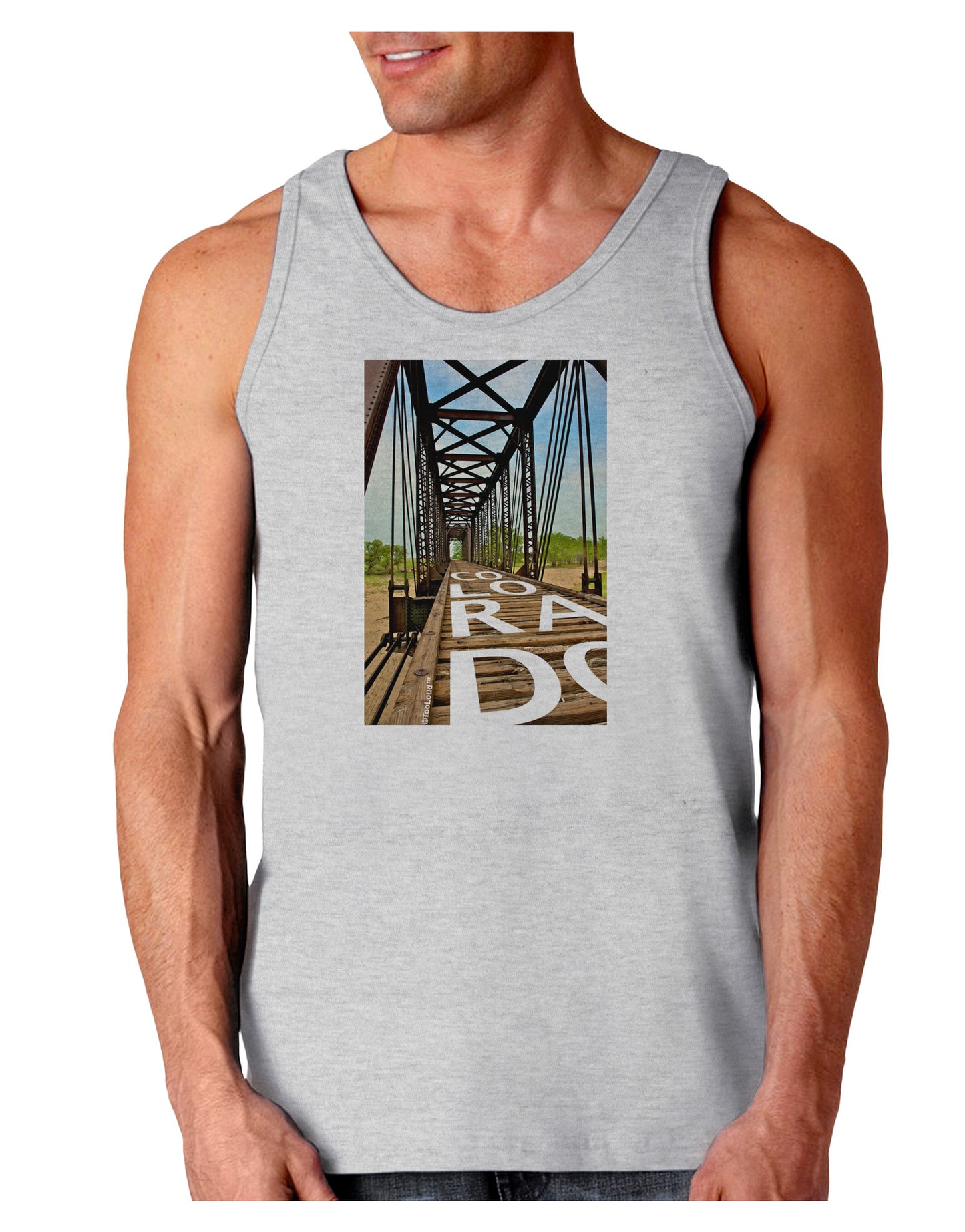 Colorado Bridge Text Loose Tank Top-Loose Tank Top-TooLoud-AshGray-Small-Davson Sales