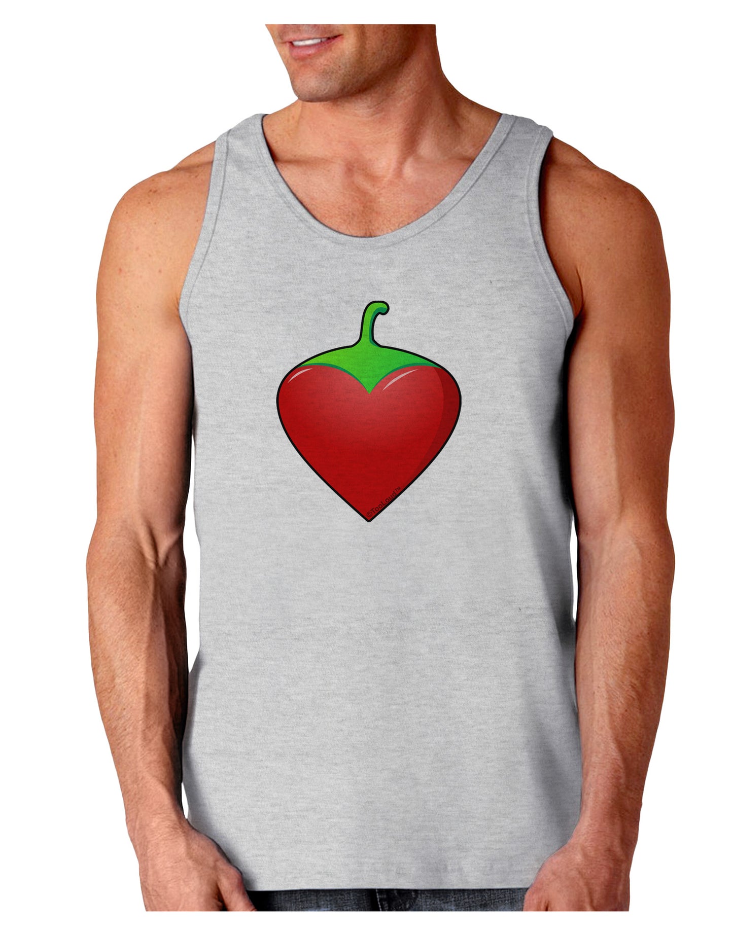 Chili Pepper Heart Loose Tank Top-Loose Tank Top-TooLoud-AshGray-Small-Davson Sales