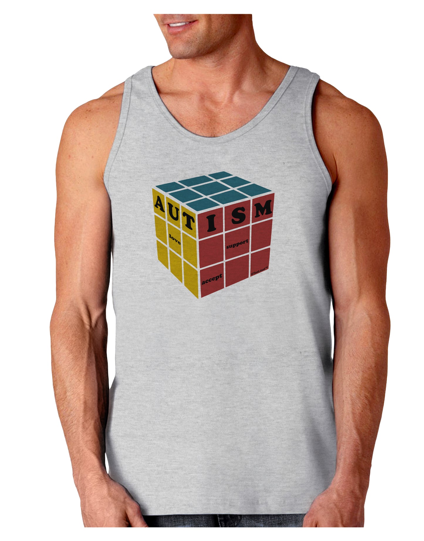 Autism Awareness - Cube Color Loose Tank Top-Loose Tank Top-TooLoud-AshGray-Small-Davson Sales