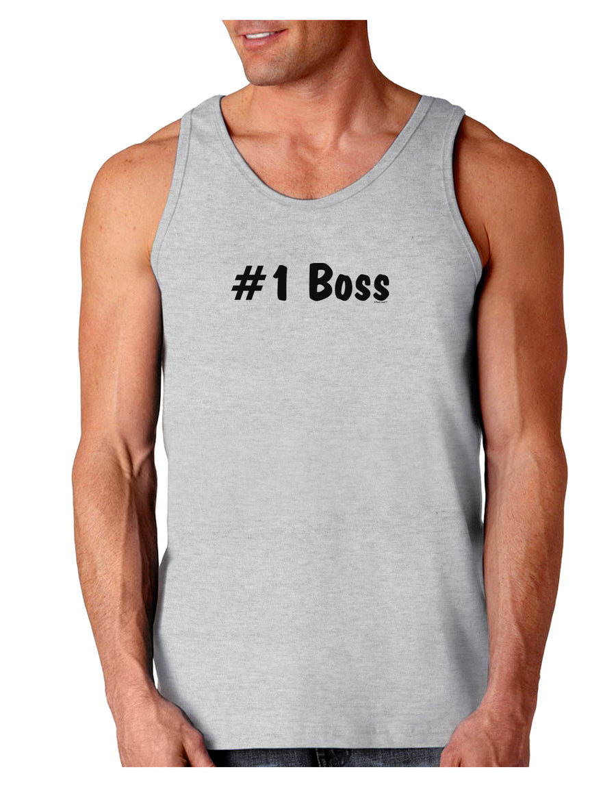 #1 Boss Text - Boss Day Loose Tank Top-Loose Tank Top-TooLoud-White-Small-Davson Sales