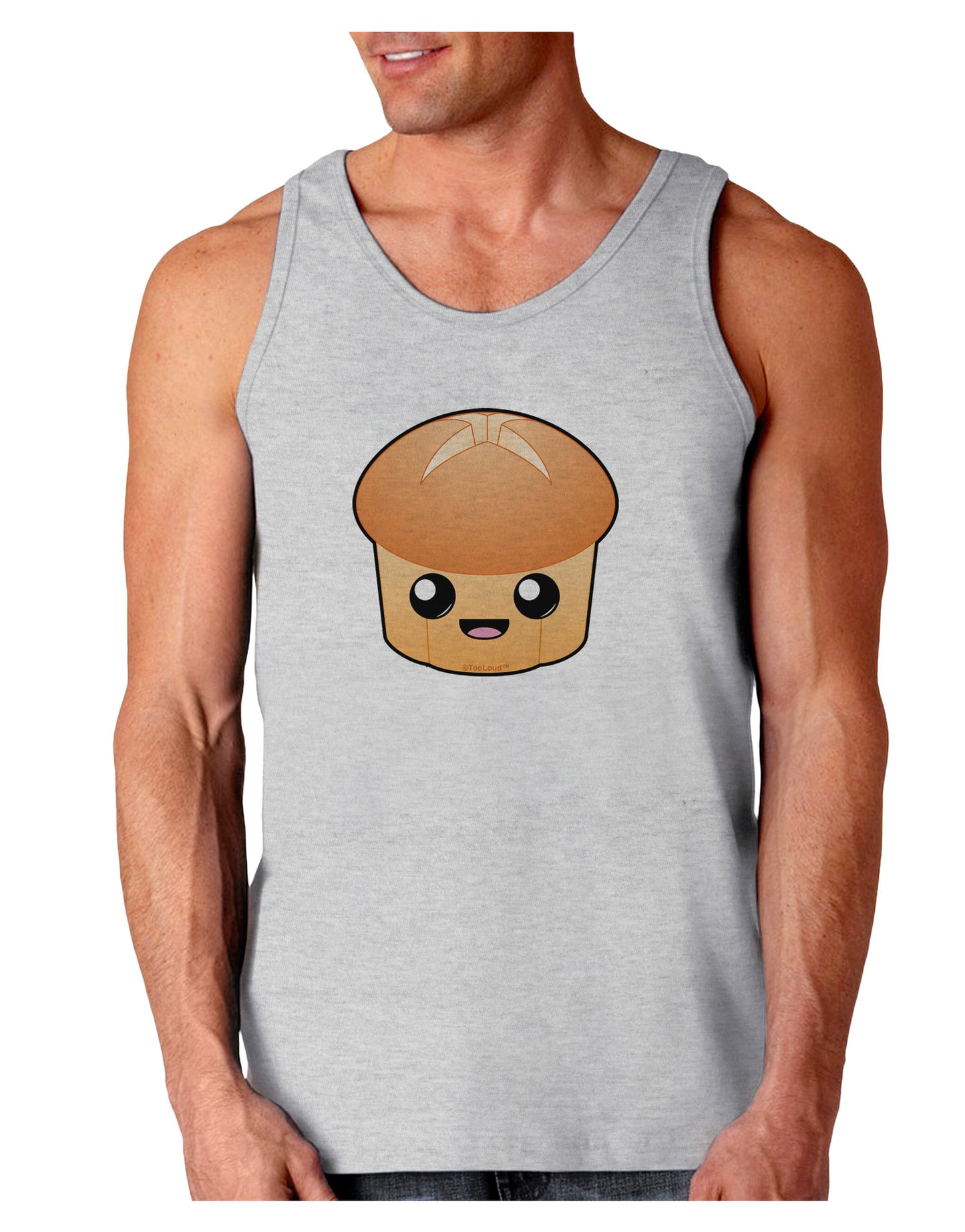 Cute Dinner Roll Loose Tank Top-Loose Tank Top-TooLoud-AshGray-Small-Davson Sales