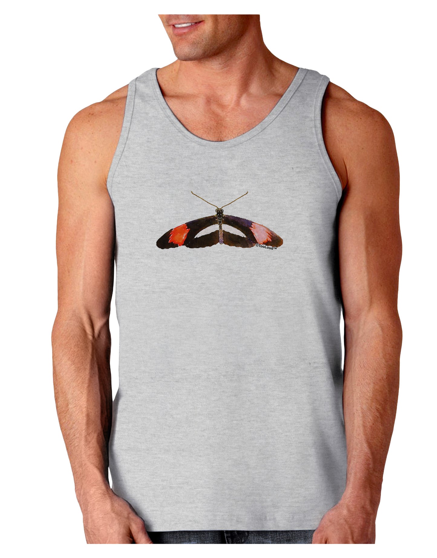 TooLoud Watercolor Butterfly Black Loose Tank Top-Loose Tank Top-TooLoud-AshGray-Small-Davson Sales