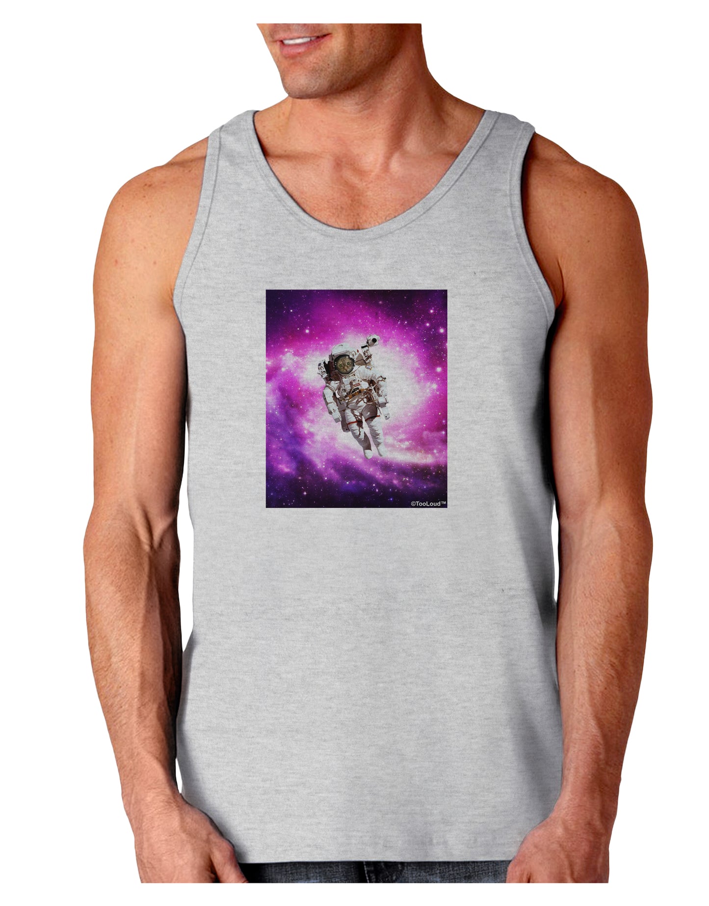 Astronaut Cat Loose Tank Top-Loose Tank Top-TooLoud-AshGray-Small-Davson Sales