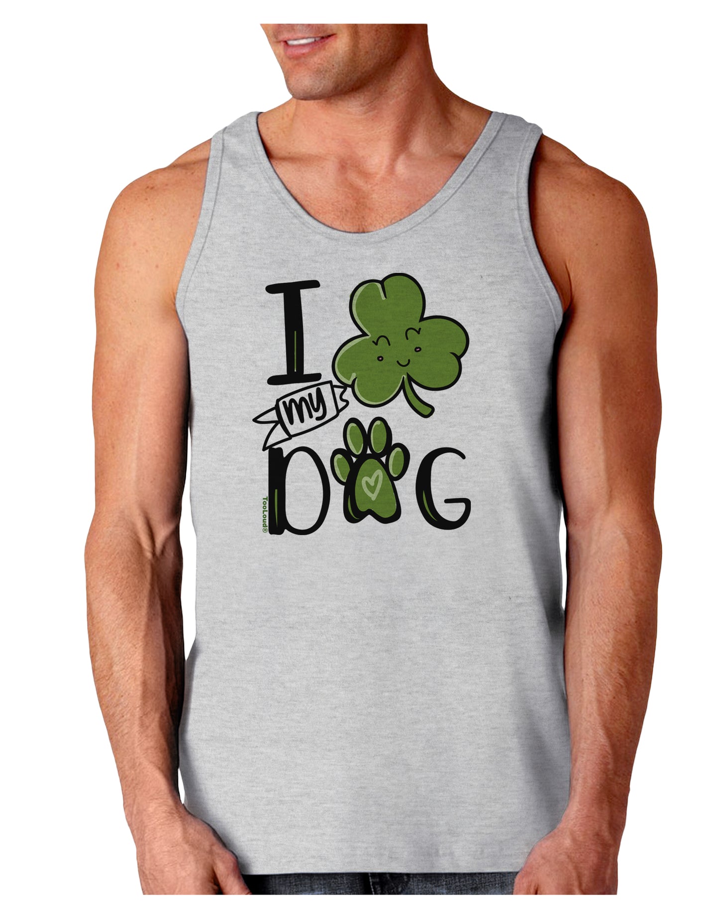 I Shamrock my Dog Loose Tank Top-Mens-LooseTanktops-TooLoud-AshGray-Small-Davson Sales