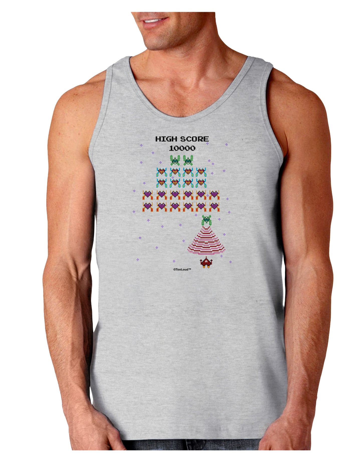 Retro Heart Fighter Loose Tank Top-Loose Tank Top-TooLoud-AshGray-Small-Davson Sales