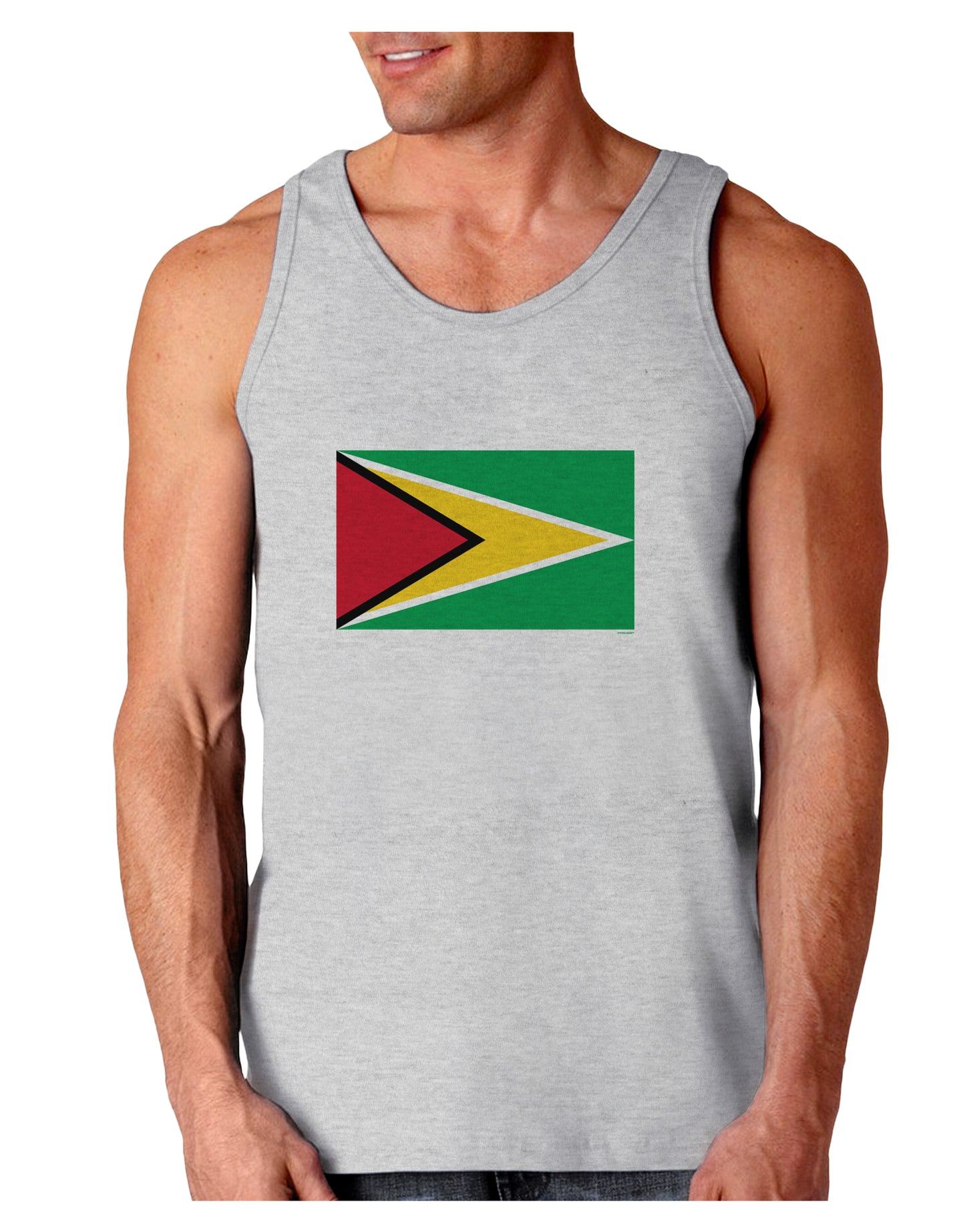 TooLoud Guyana Flag Loose Tank Top-Mens-LooseTanktops-TooLoud-AshGray-Small-Davson Sales