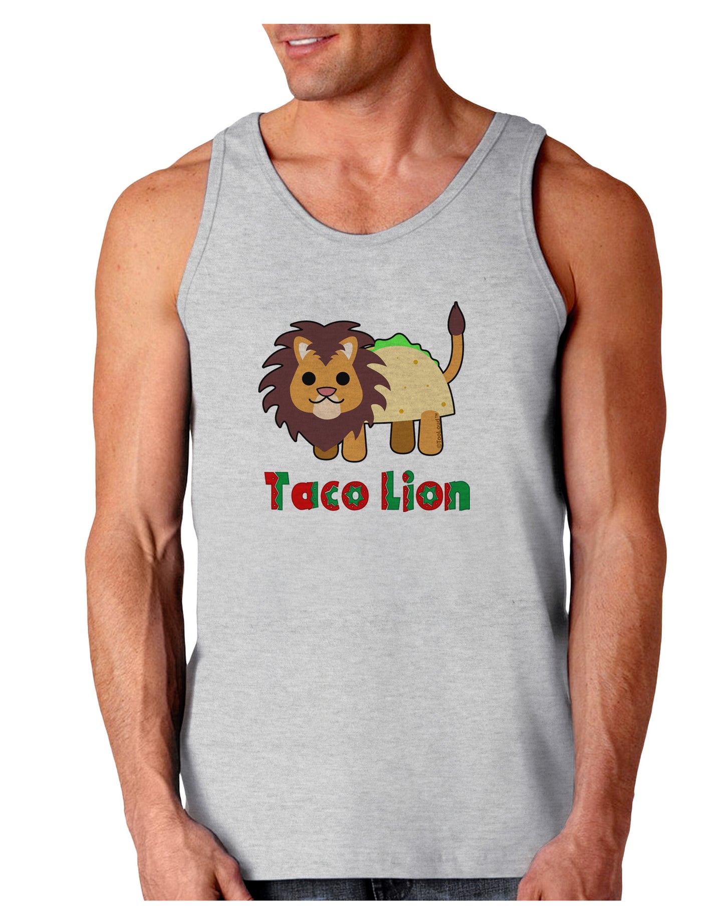 Cute Taco Lion Text Loose Tank Top-Loose Tank Top-TooLoud-AshGray-Small-Davson Sales