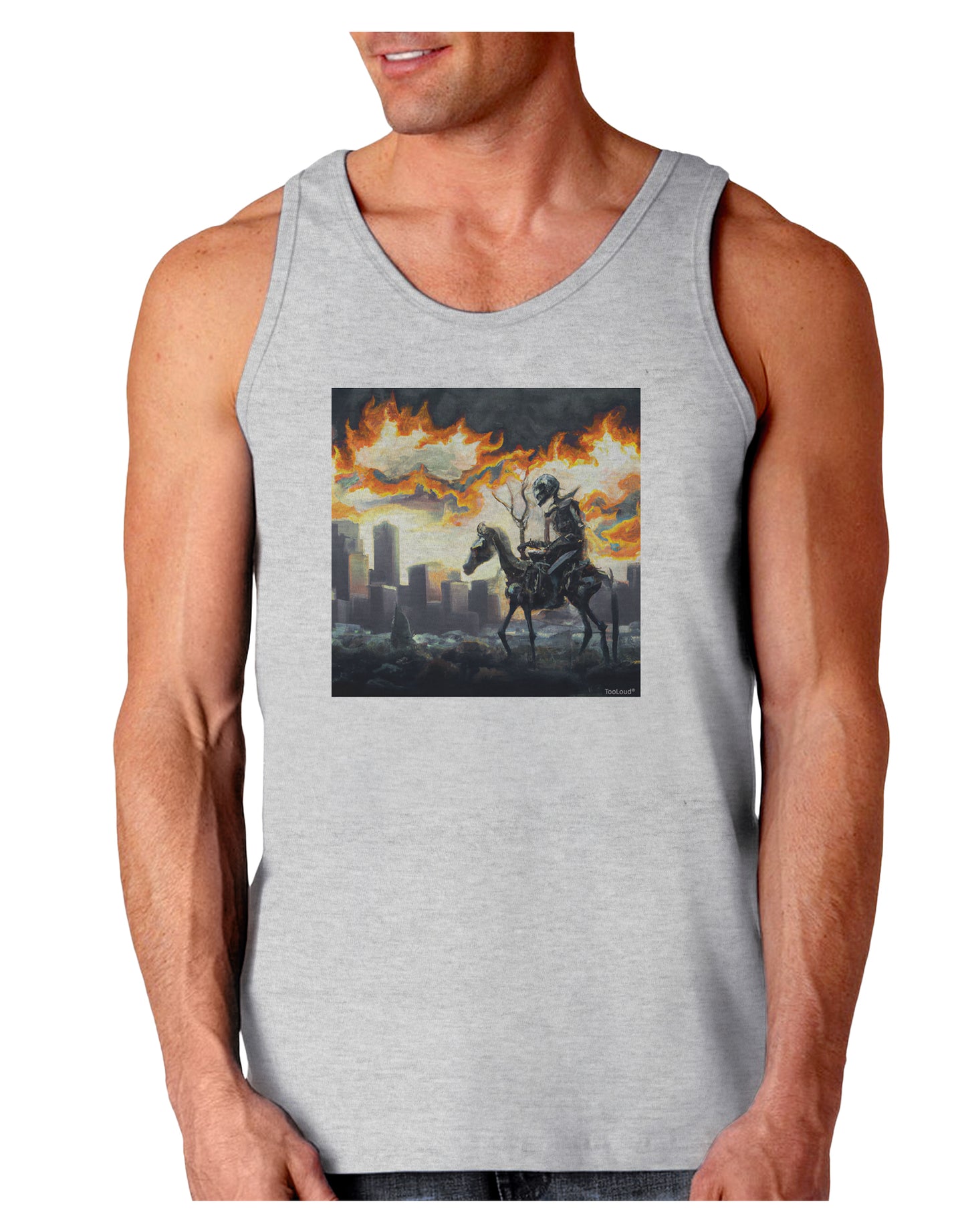 Grimm Reaper Halloween Design Loose Tank Top-Mens-LooseTanktops-TooLoud-AshGray-Small-Davson Sales