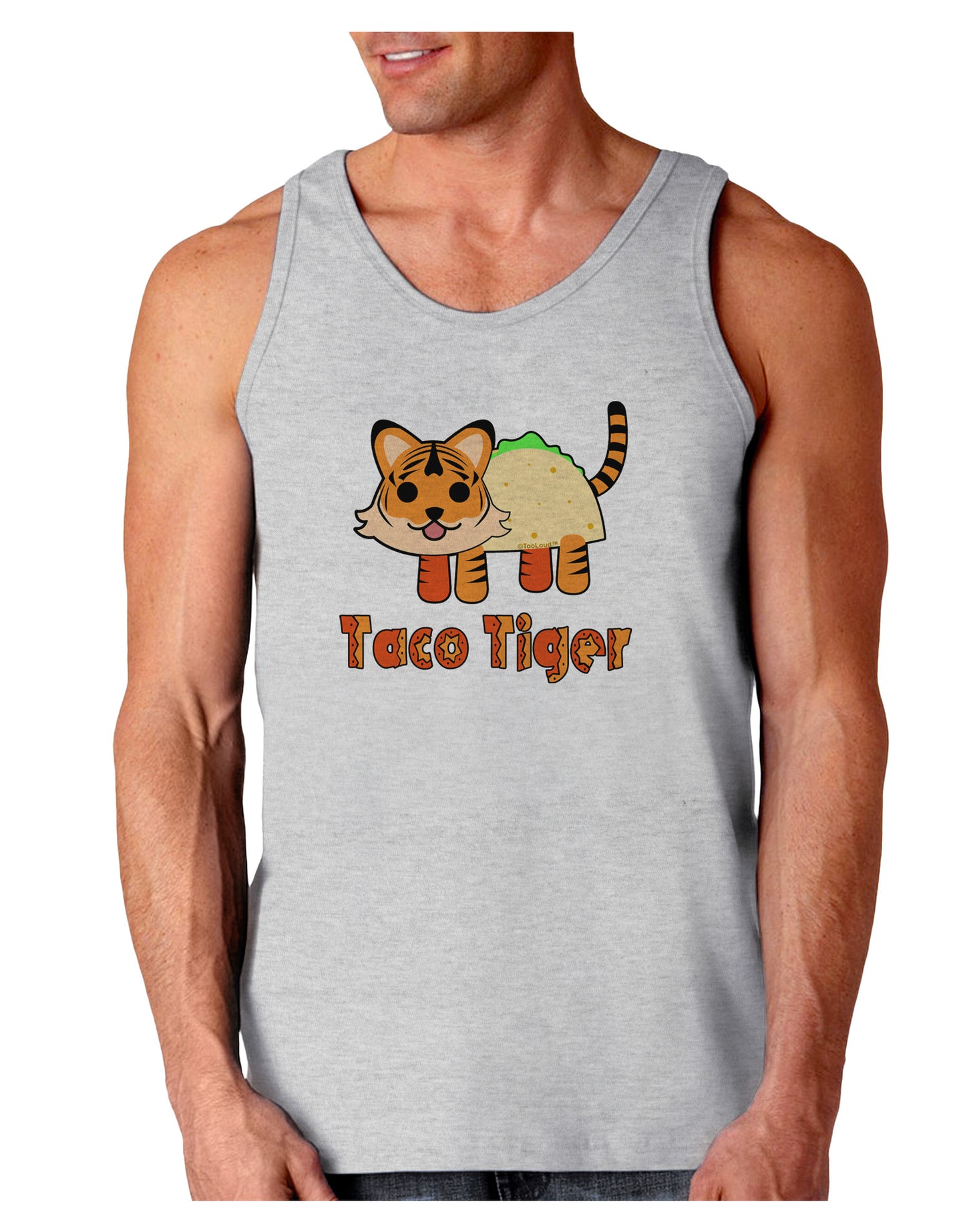 Cute Taco Tiger Text Loose Tank Top-Loose Tank Top-TooLoud-AshGray-Small-Davson Sales
