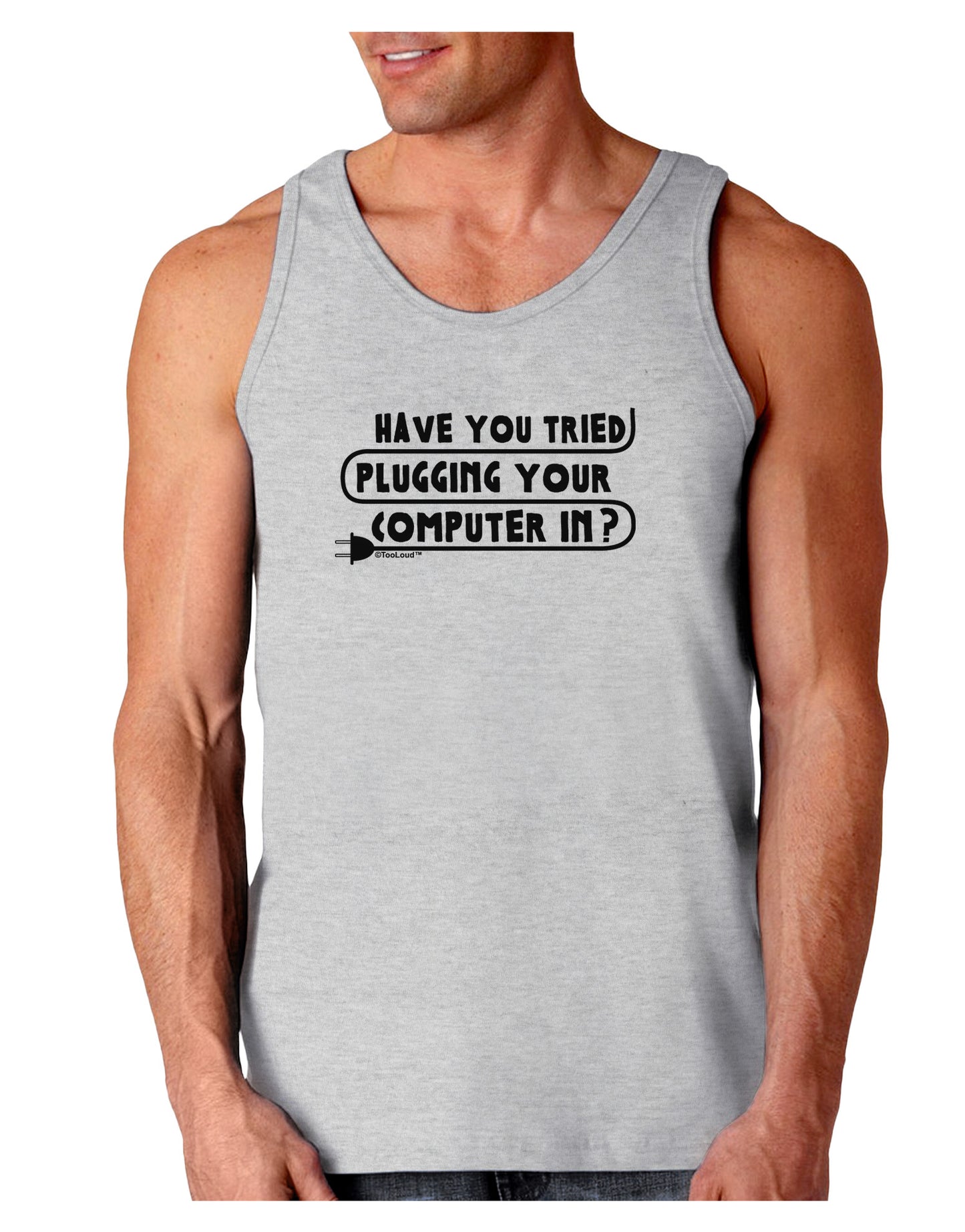 Plugging Your Computer In Loose Tank Top-Loose Tank Top-TooLoud-AshGray-Small-Davson Sales