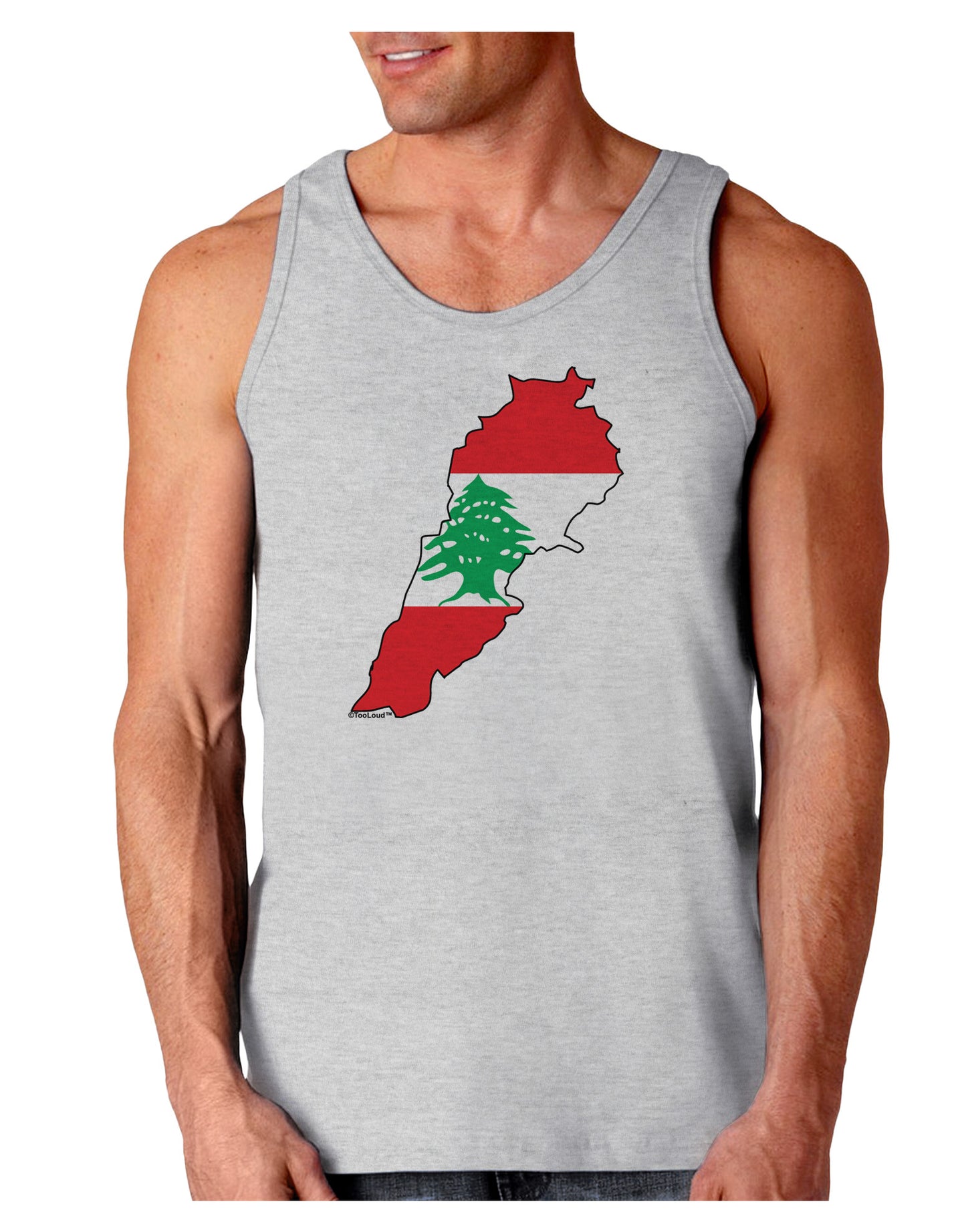 Lebanon Flag Silhouette Loose Tank Top-Loose Tank Top-TooLoud-AshGray-Small-Davson Sales
