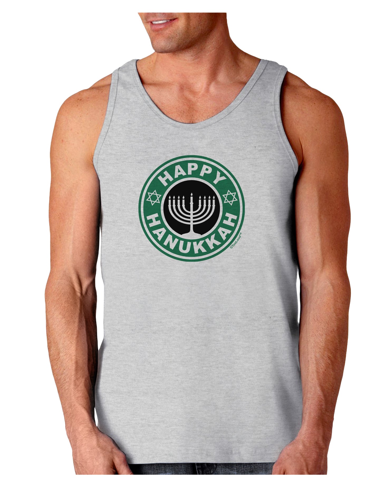 Happy Hanukkah Latte Logo Loose Tank Top-Loose Tank Top-TooLoud-AshGray-Small-Davson Sales