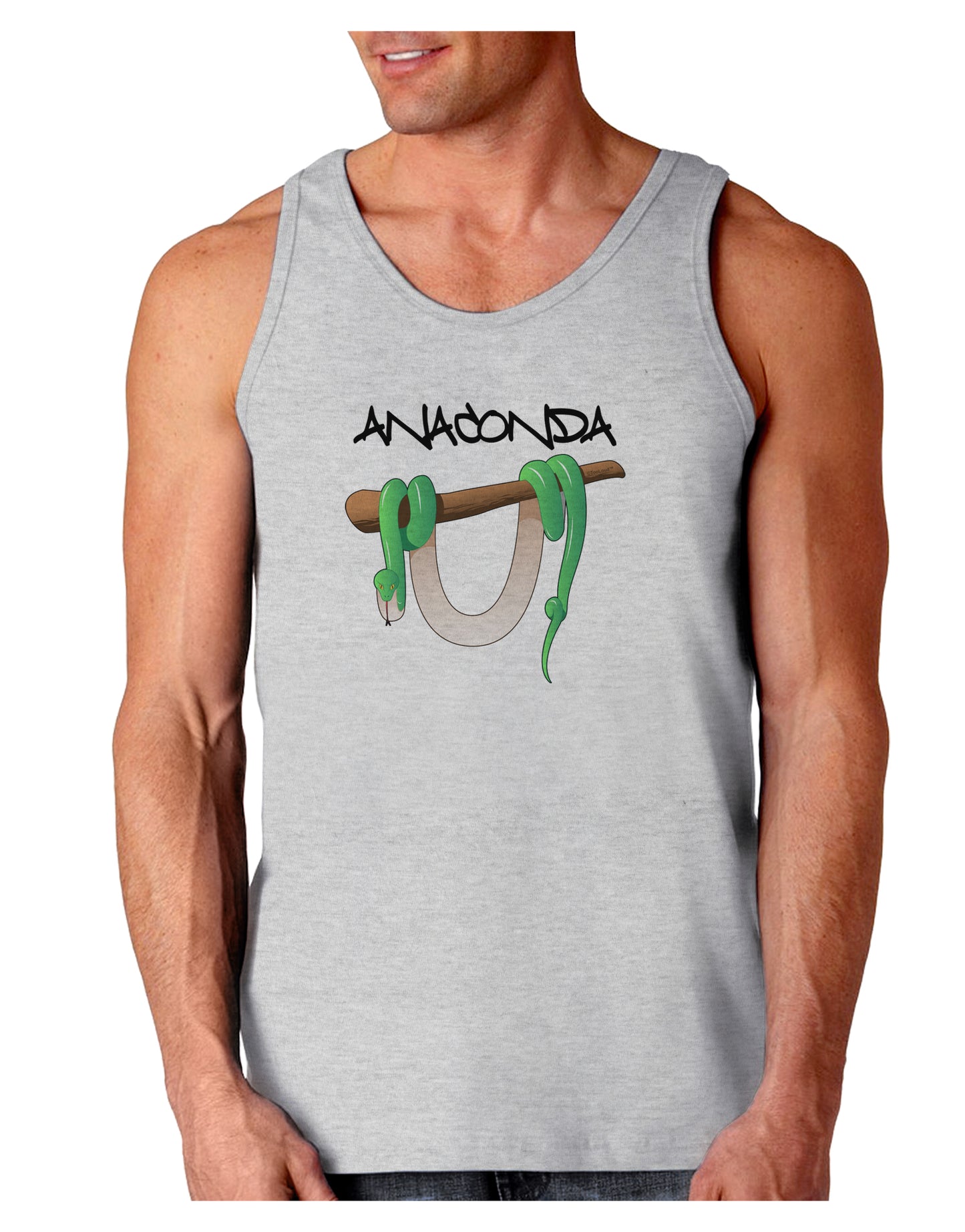 Anaconda Design Green Text Loose Tank Top-Loose Tank Top-TooLoud-AshGray-Small-Davson Sales