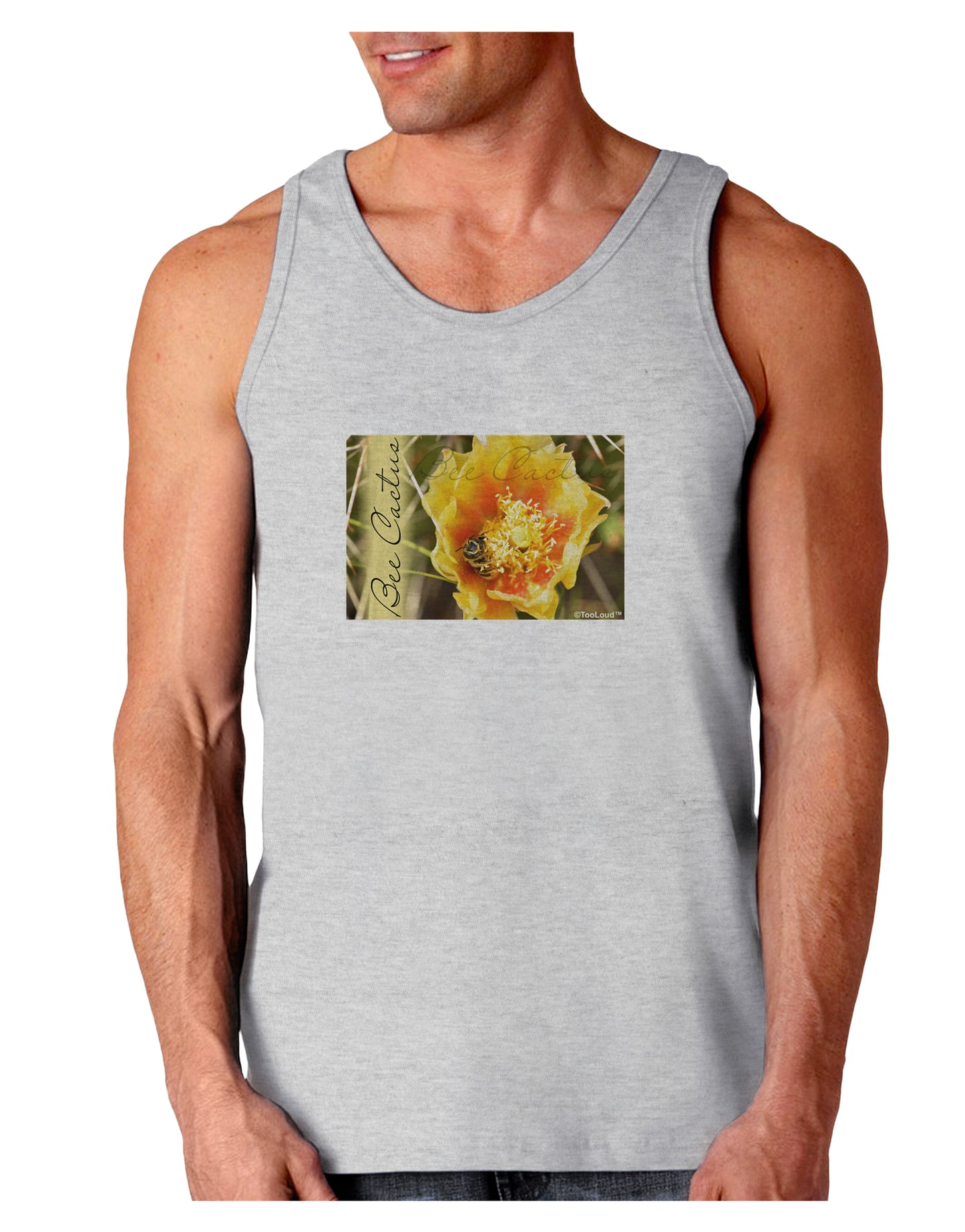 Bee Cactus with Text Loose Tank Top-Loose Tank Top-TooLoud-AshGray-Small-Davson Sales