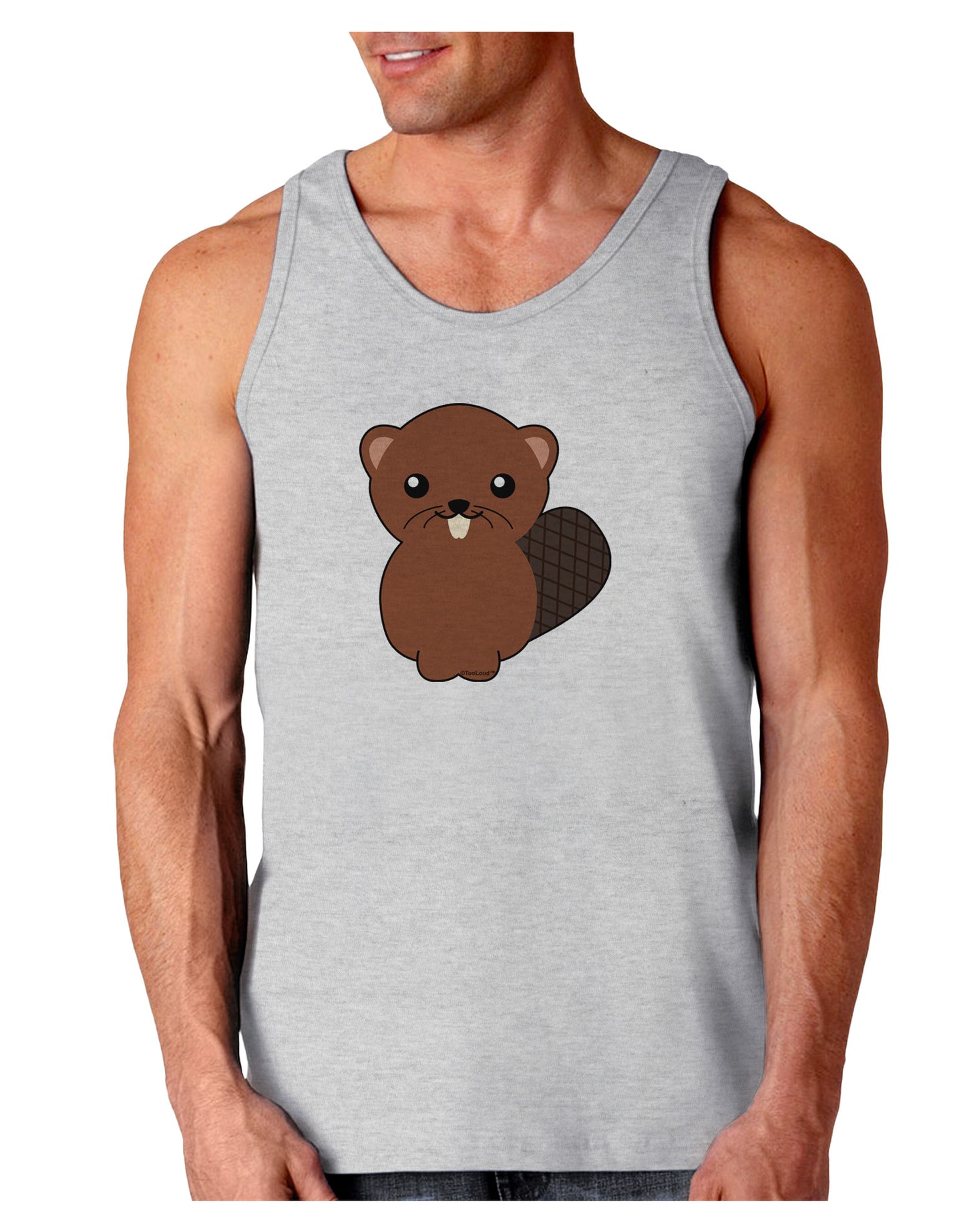Cute Beaver Loose Tank Top-Loose Tank Top-TooLoud-AshGray-Small-Davson Sales