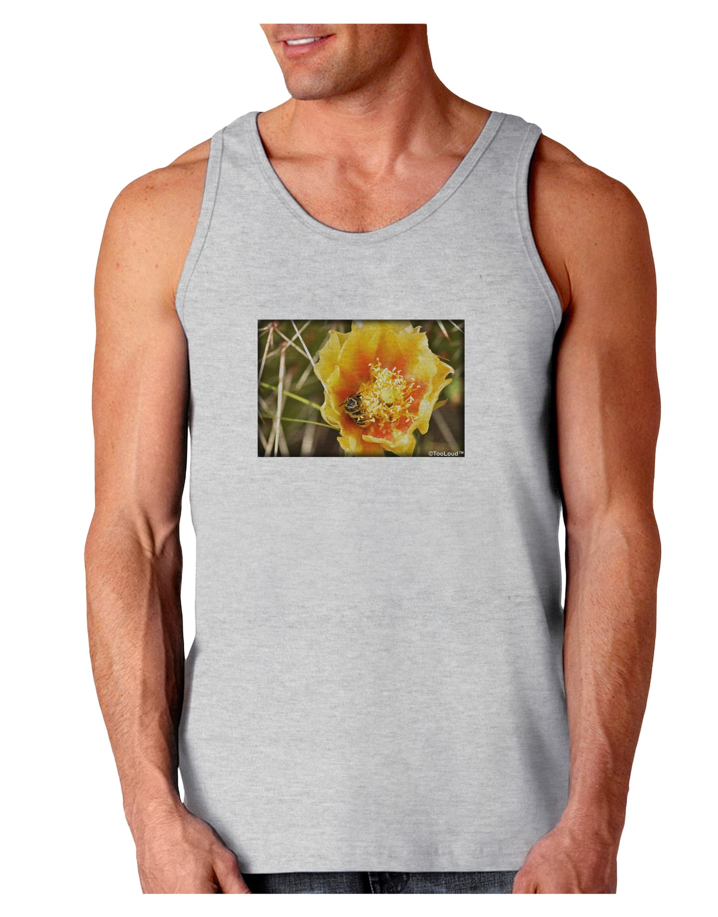 Bee Cactus Loose Tank Top-Loose Tank Top-TooLoud-AshGray-Small-Davson Sales
