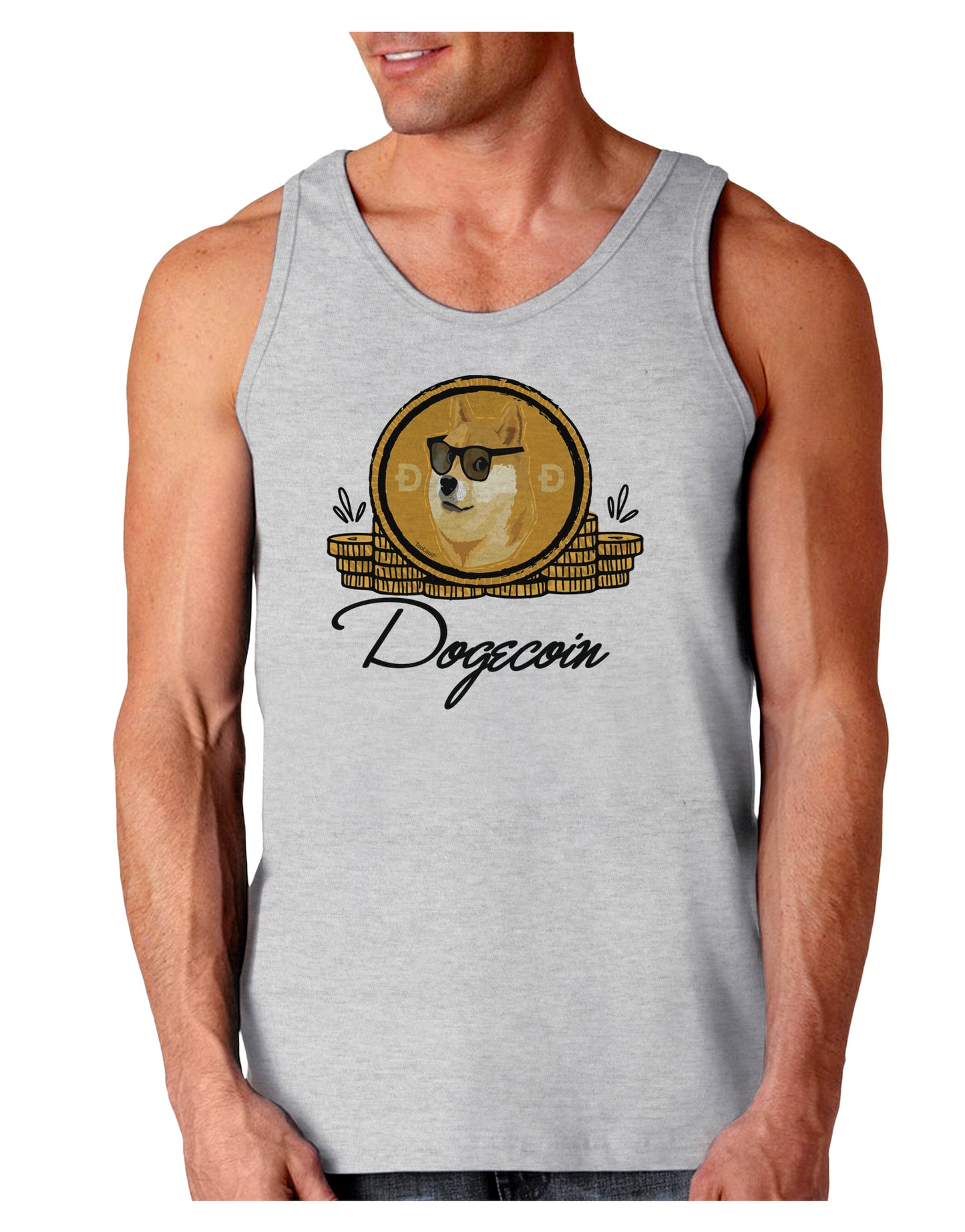 Doge Coins Loose Tank Top-Mens-LooseTanktops-TooLoud-AshGray-Small-Davson Sales