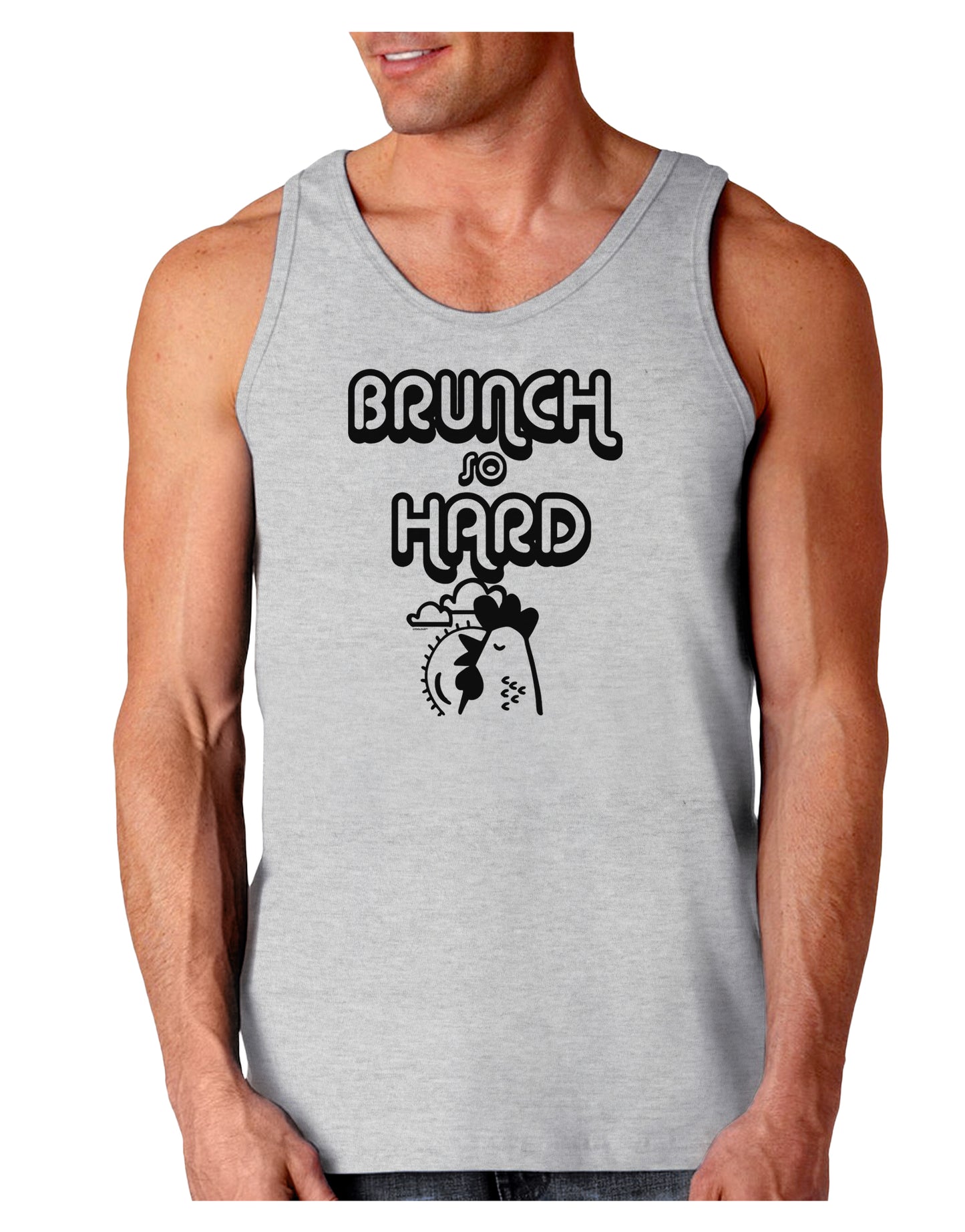 TooLoud Brunch So Hard Hen Loose Tank Top-Mens-LooseTanktops-TooLoud-AshGray-Small-Davson Sales