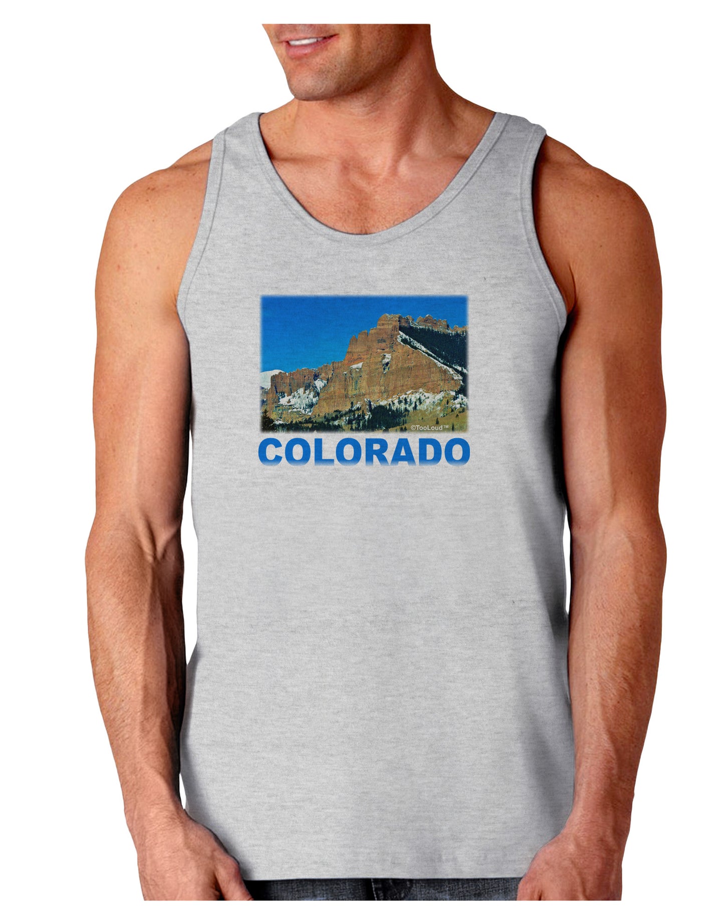 Colorado Snowy Mountains Text Loose Tank Top-Loose Tank Top-TooLoud-AshGray-Small-Davson Sales
