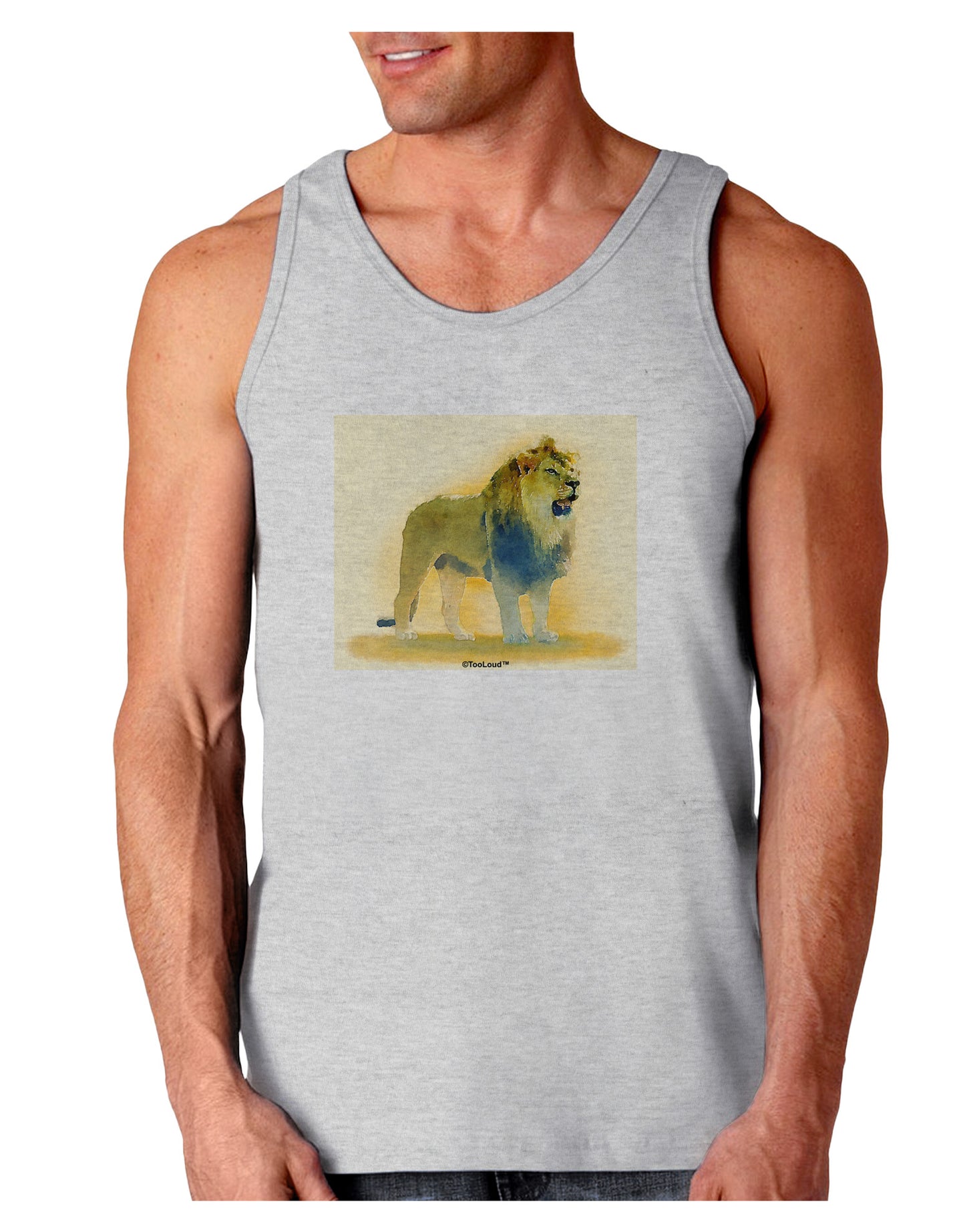 Lion Watercolor 1 Loose Tank Top-Loose Tank Top-TooLoud-AshGray-Small-Davson Sales