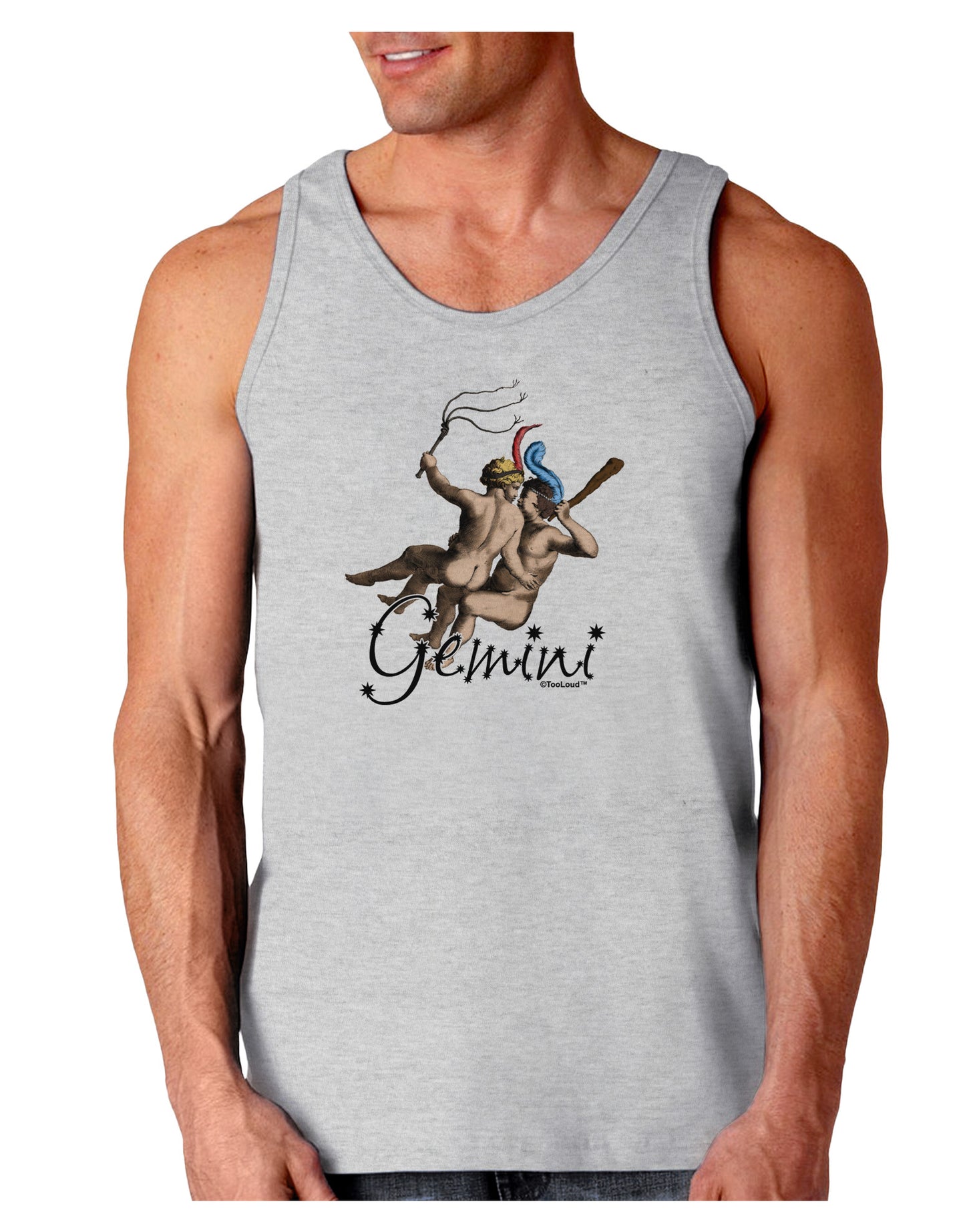 Gemini Illustration Color Loose Tank Top-Loose Tank Top-TooLoud-AshGray-Small-Davson Sales