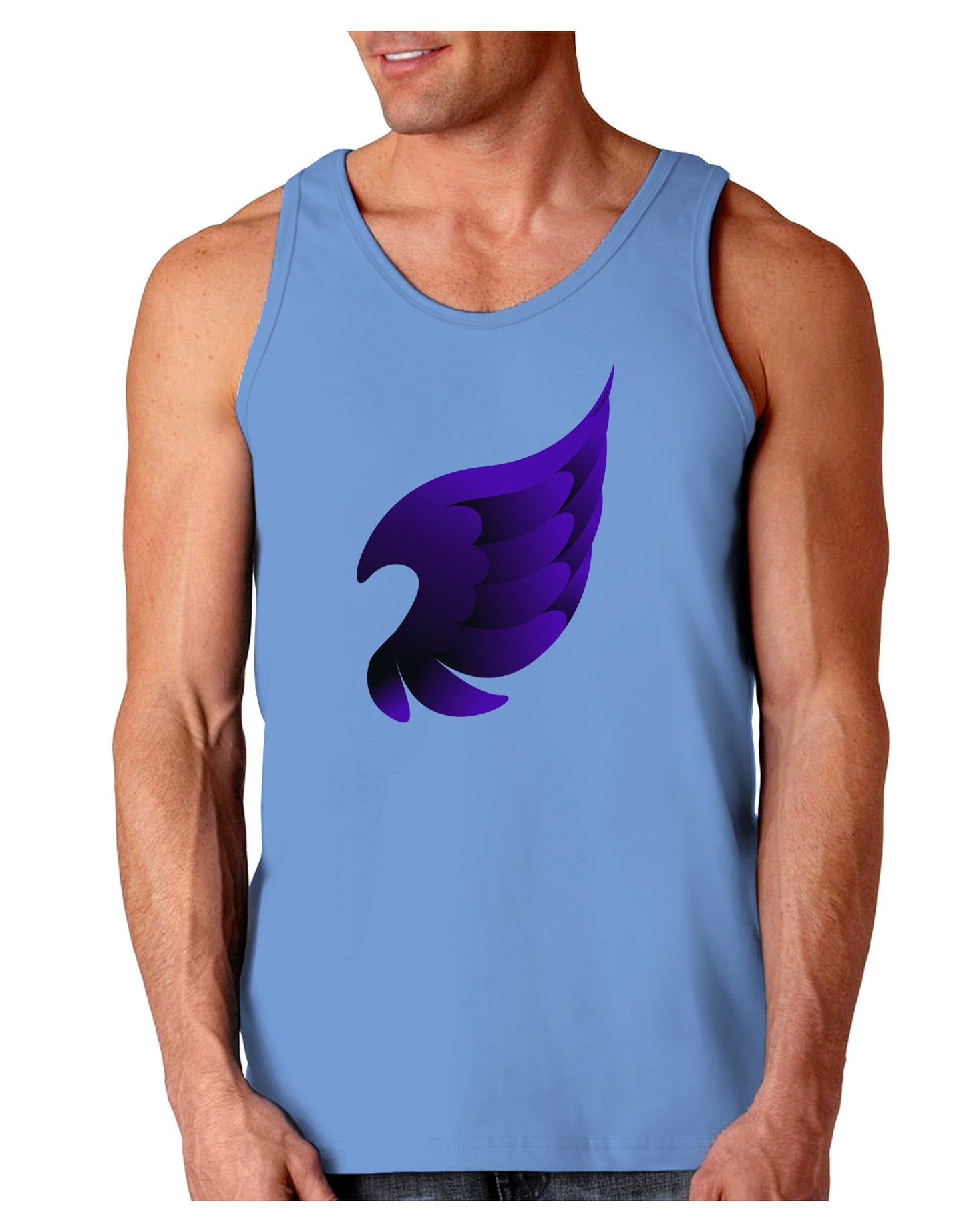 Cute Single Dark Angel Wing Black and Purple Loose Tank Top-Loose Tank Top-TooLoud-CarolinaBlue-Small-Davson Sales