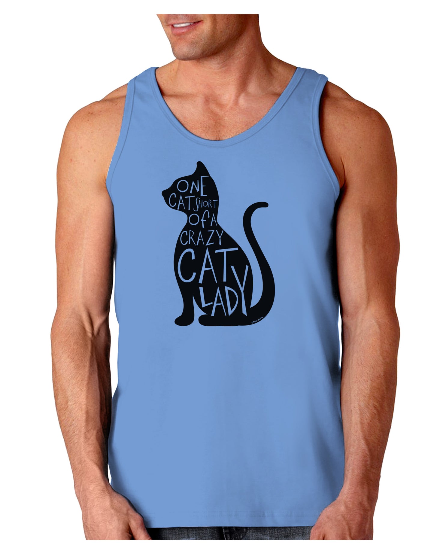 One Cat Short Of A Crazy Cat Lady Loose Tank Top-Loose Tank Top-TooLoud-CarolinaBlue-Small-Davson Sales