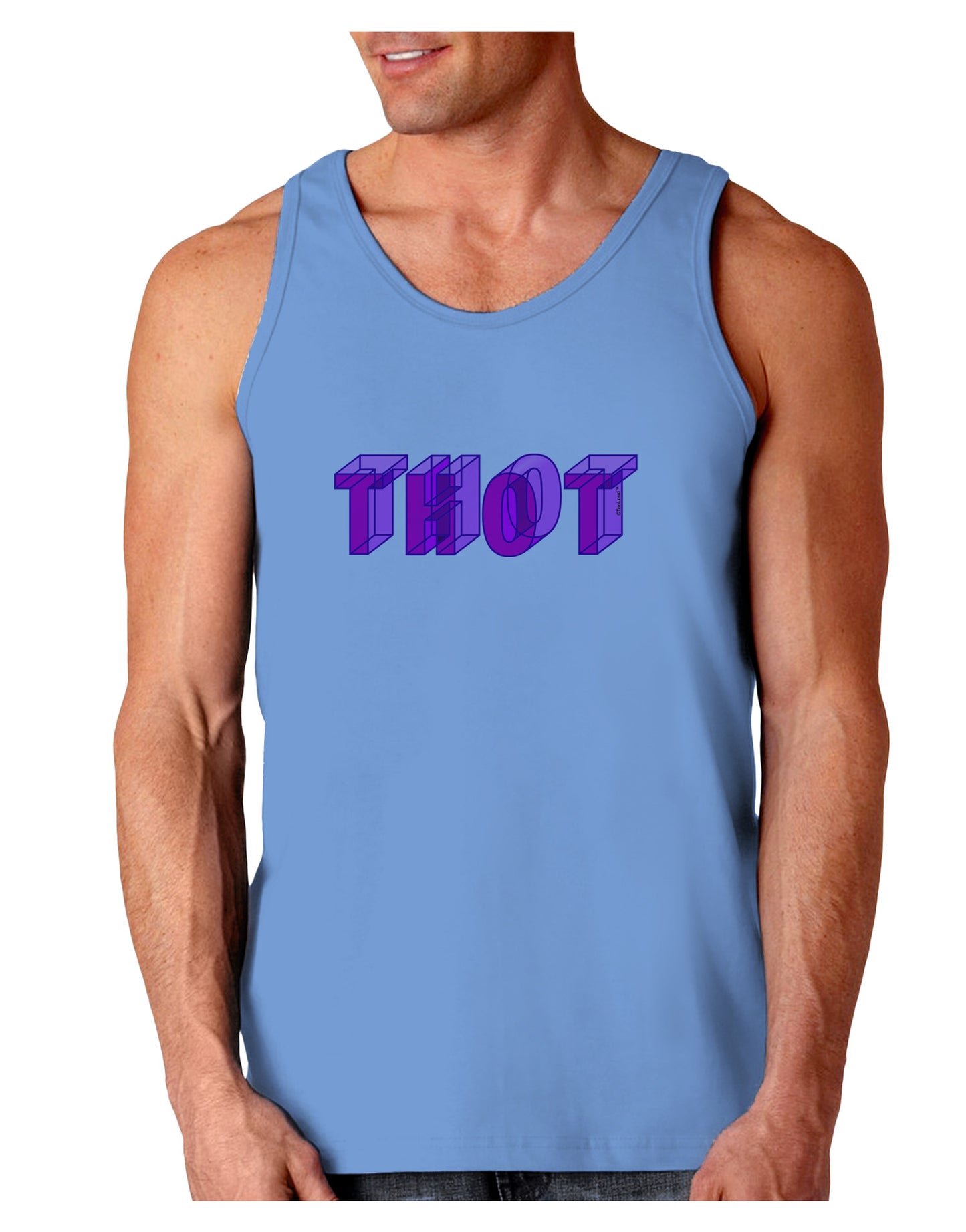THOT Artistic Text Loose Tank Top-Loose Tank Top-TooLoud-CarolinaBlue-Small-Davson Sales