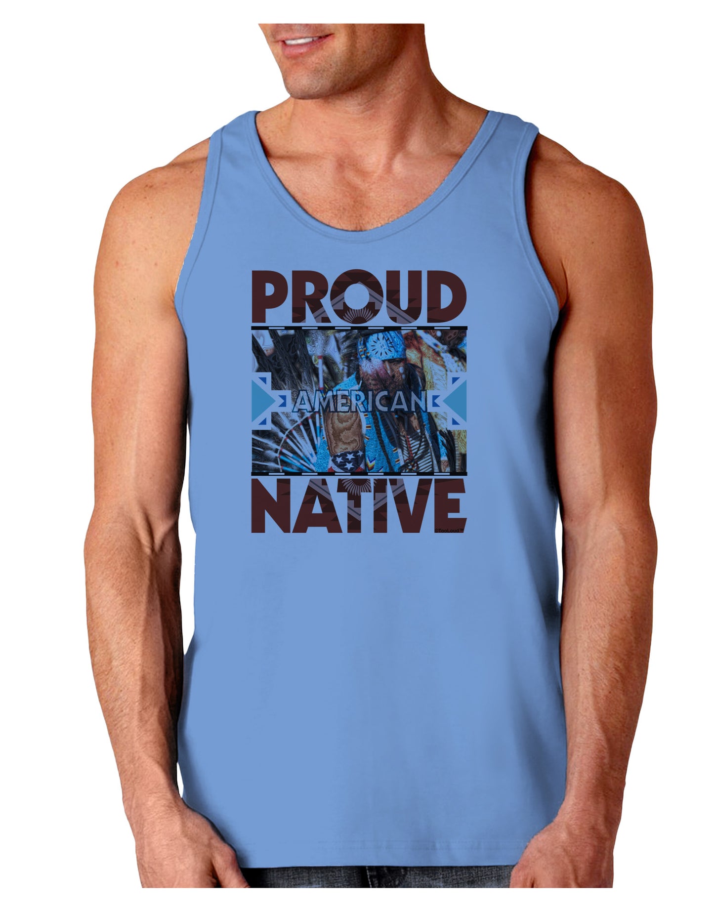 Proud Native American Loose Tank Top-Loose Tank Top-TooLoud-CarolinaBlue-Small-Davson Sales