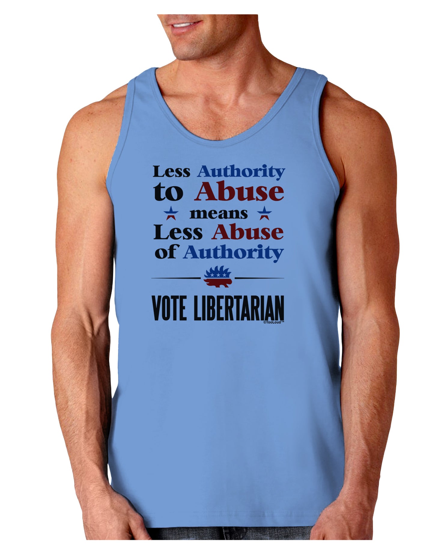 Libertarian Against Authority Abuse Loose Tank Top-Loose Tank Top-TooLoud-CarolinaBlue-Small-Davson Sales