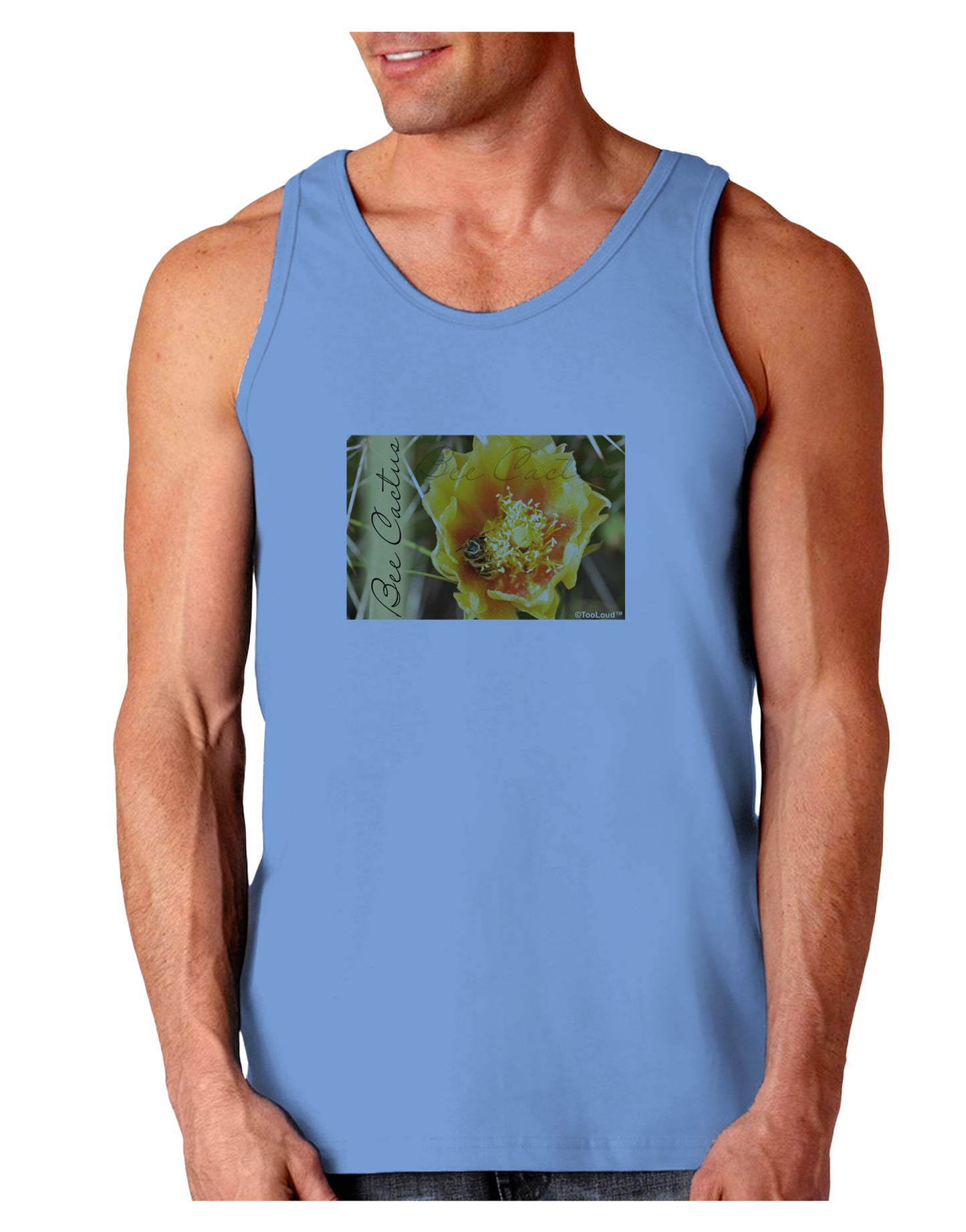 Bee Cactus with Text Loose Tank Top-Loose Tank Top-TooLoud-CarolinaBlue-Small-Davson Sales