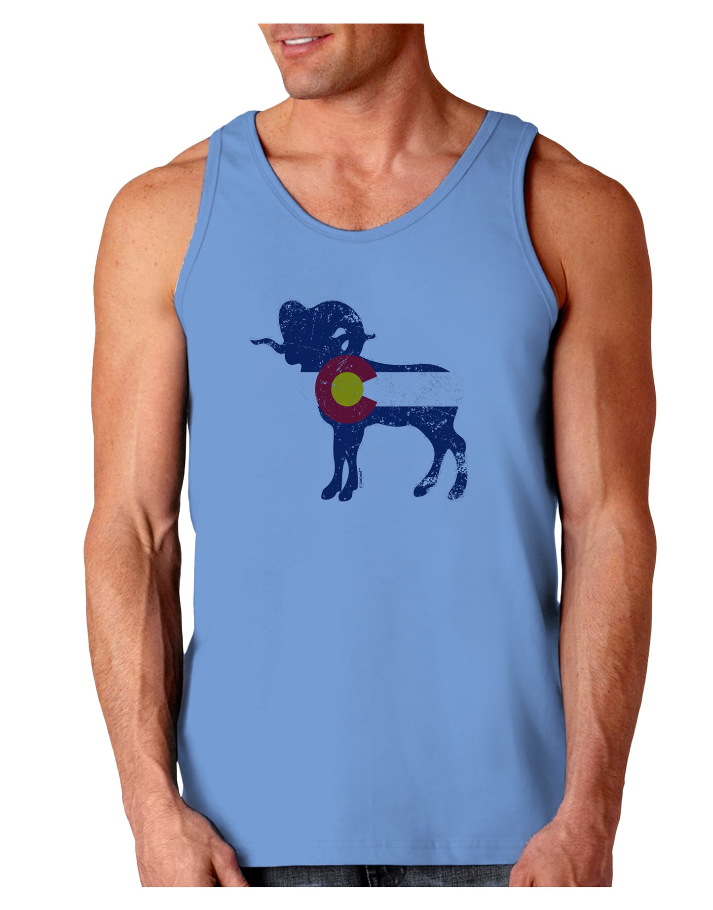 Grunge Colorado Emblem Flag Loose Tank Top-Mens-LooseTanktops-TooLoud-CarolinaBlue-Small-Davson Sales