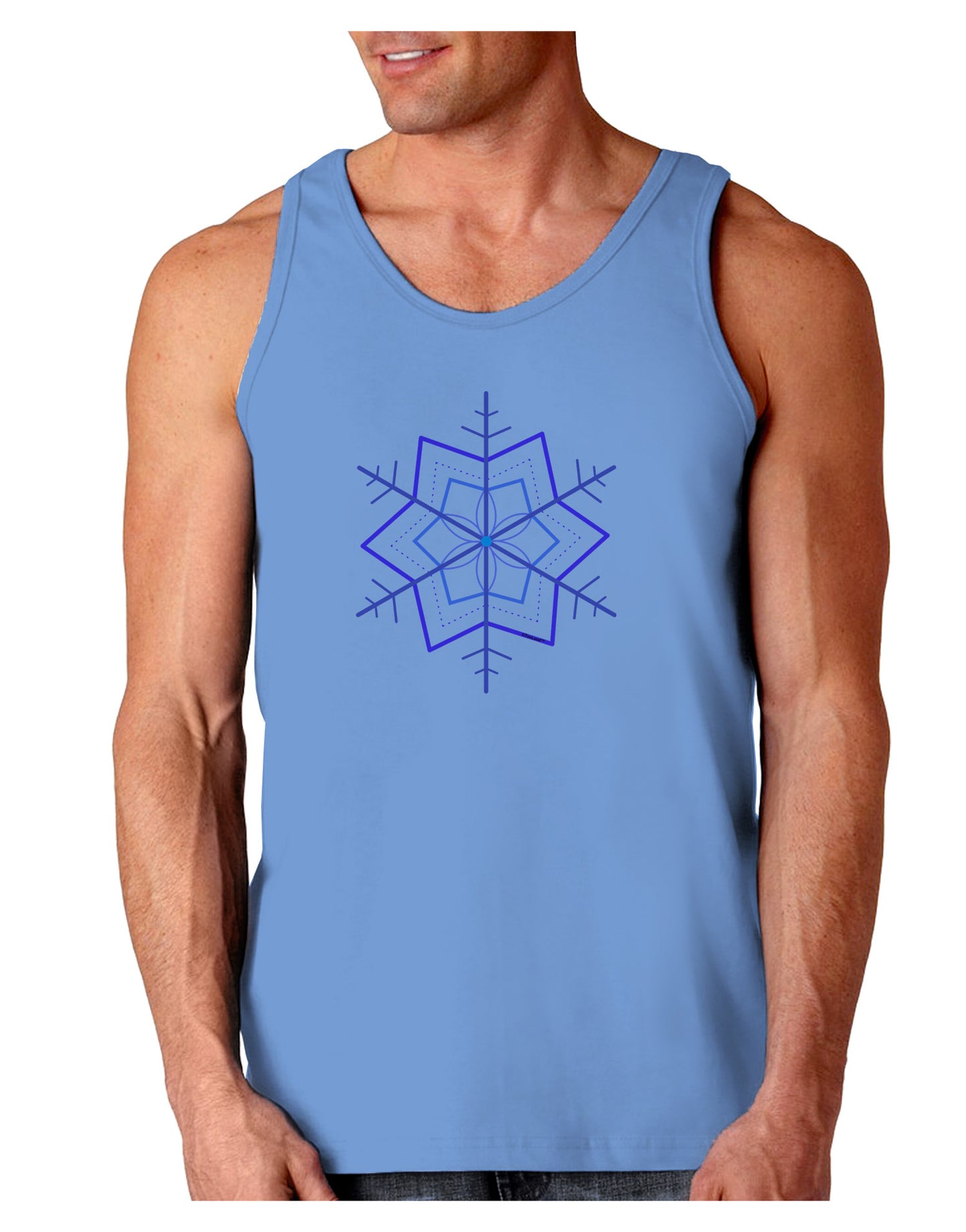 Snowflake Star Christmas Loose Tank Top-Loose Tank Top-TooLoud-CarolinaBlue-Small-Davson Sales