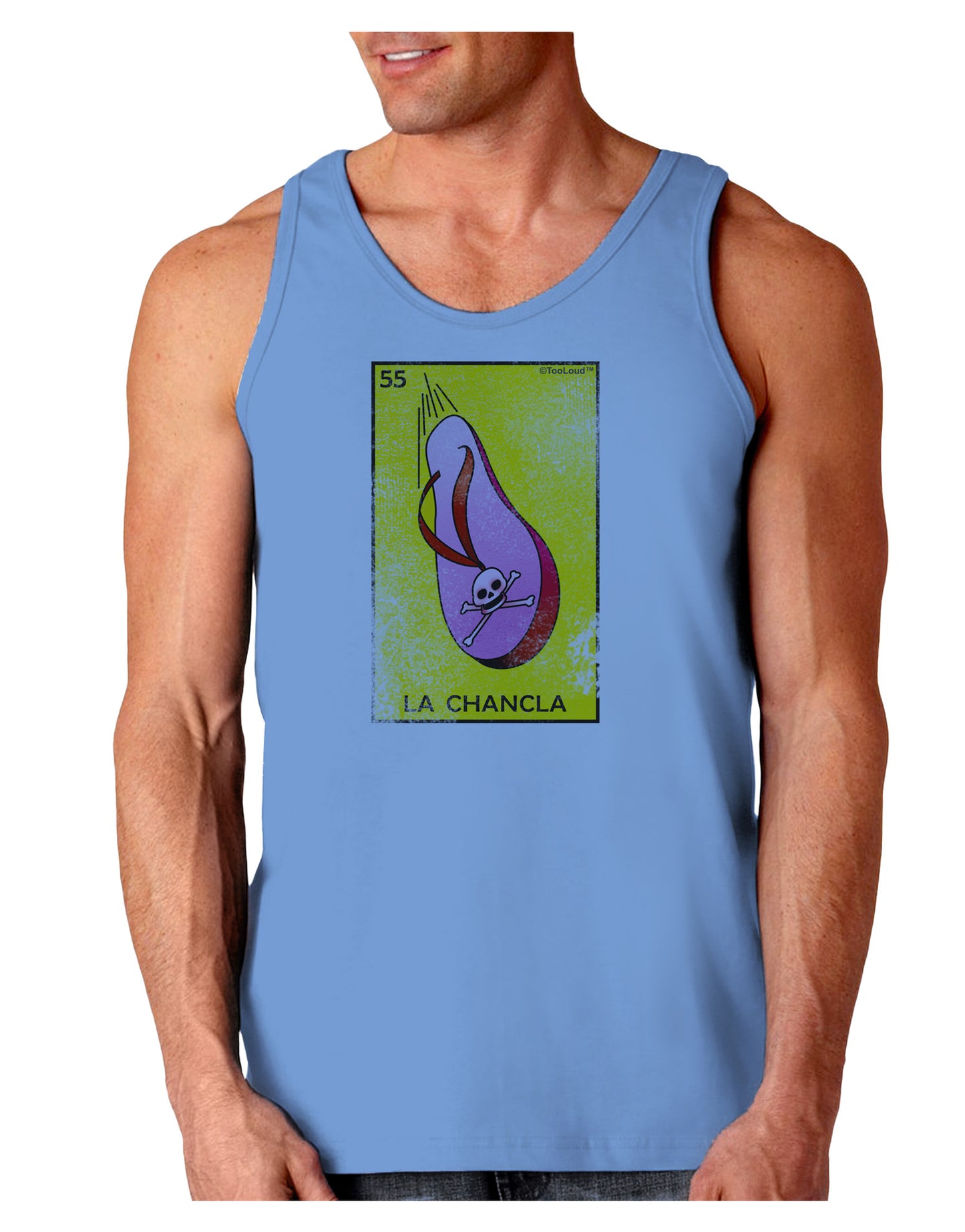 La Chancla Loteria Distressed Loose Tank Top by-Loose Tank Top-TooLoud-CarolinaBlue-Small-Davson Sales