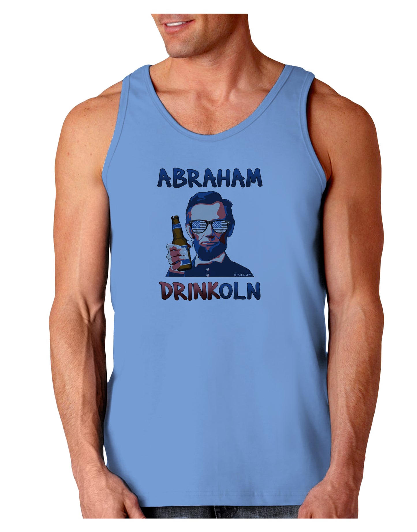 Abraham Drinkoln with Text Loose Tank Top-Loose Tank Top-TooLoud-CarolinaBlue-Small-Davson Sales