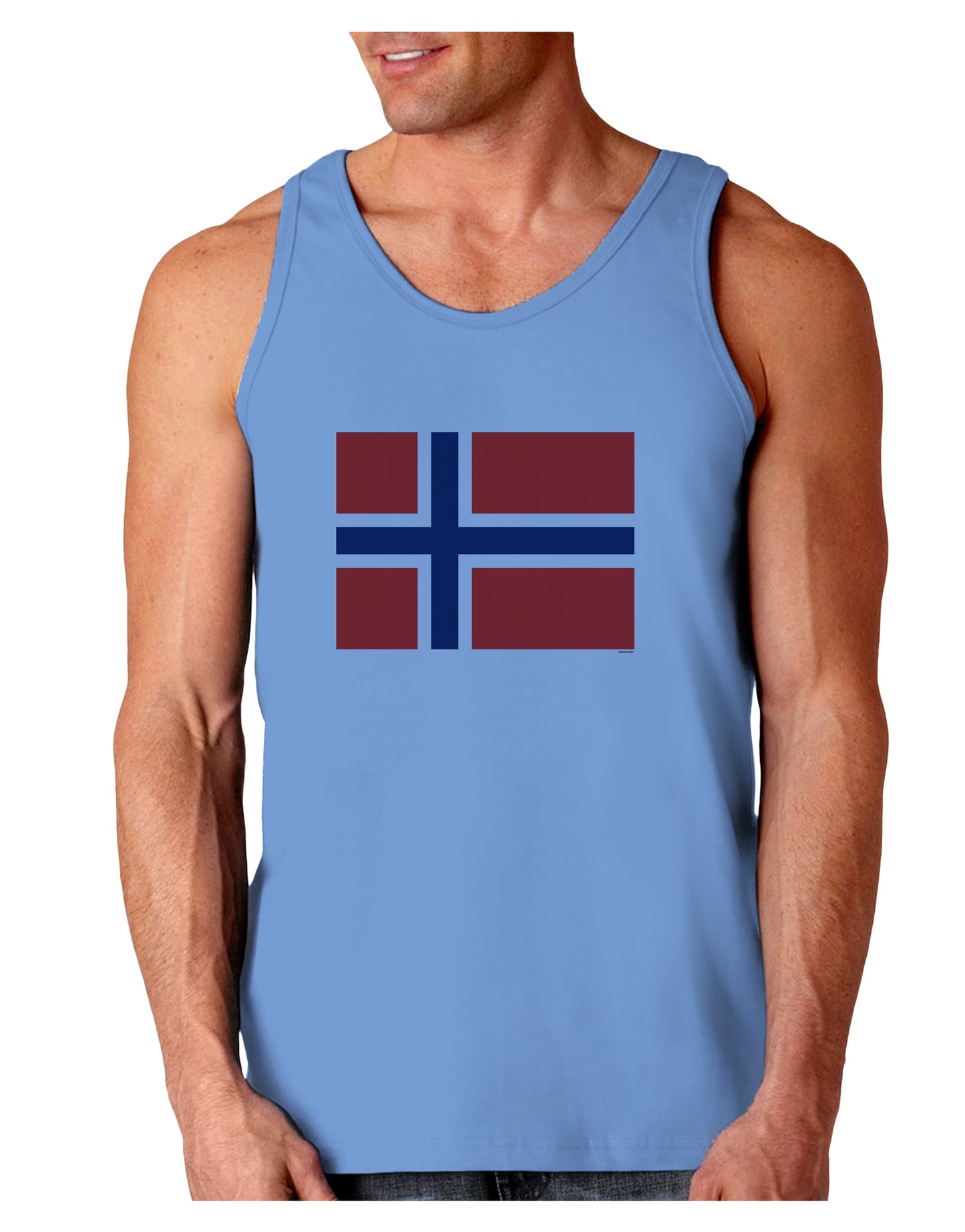 TooLoud Norwegian Flag Loose Tank Top-Mens-LooseTanktops-TooLoud-CarolinaBlue-Small-Davson Sales