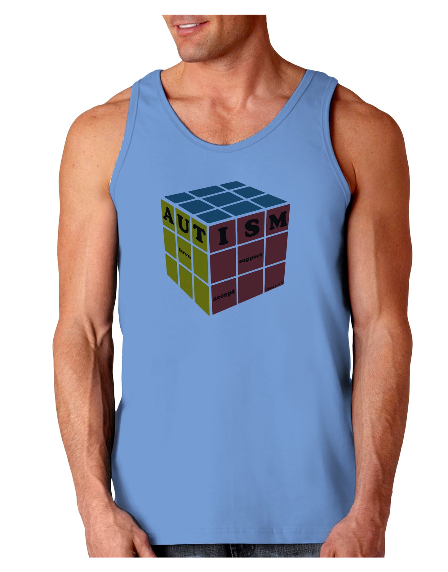 Autism Awareness - Cube Color Loose Tank Top-Loose Tank Top-TooLoud-CarolinaBlue-Small-Davson Sales