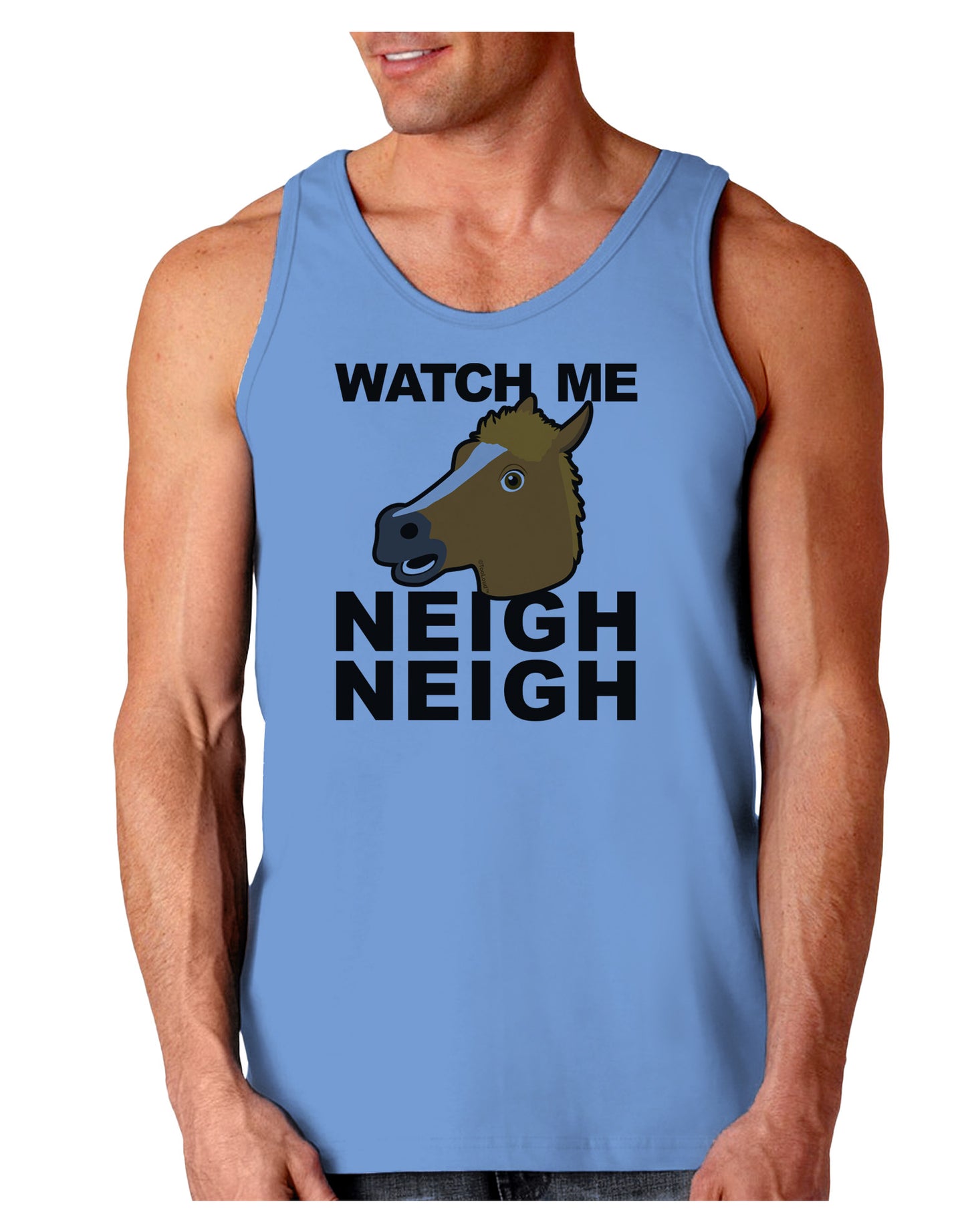 TooLoud Watch Me Neigh Neigh Loose Tank Top-Loose Tank Top-TooLoud-CarolinaBlue-Small-Davson Sales