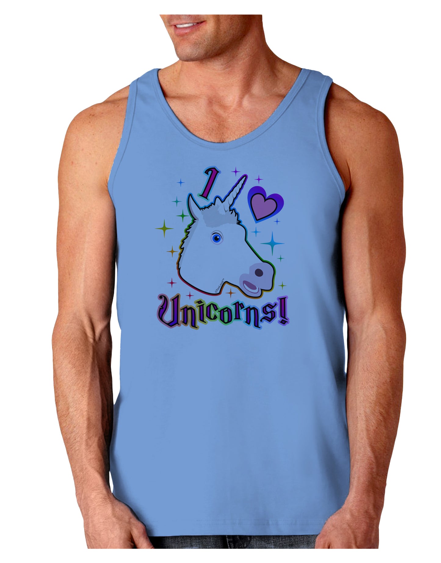 I love Unicorns Loose Tank Top-Loose Tank Top-TooLoud-CarolinaBlue-Small-Davson Sales