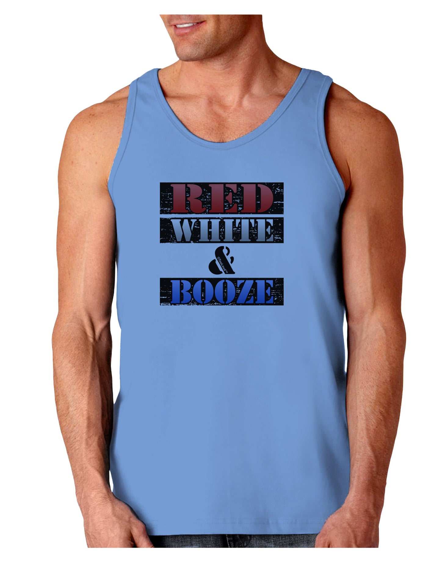 Red White & Booze Loose Tank Top-Loose Tank Top-TooLoud-CarolinaBlue-Small-Davson Sales