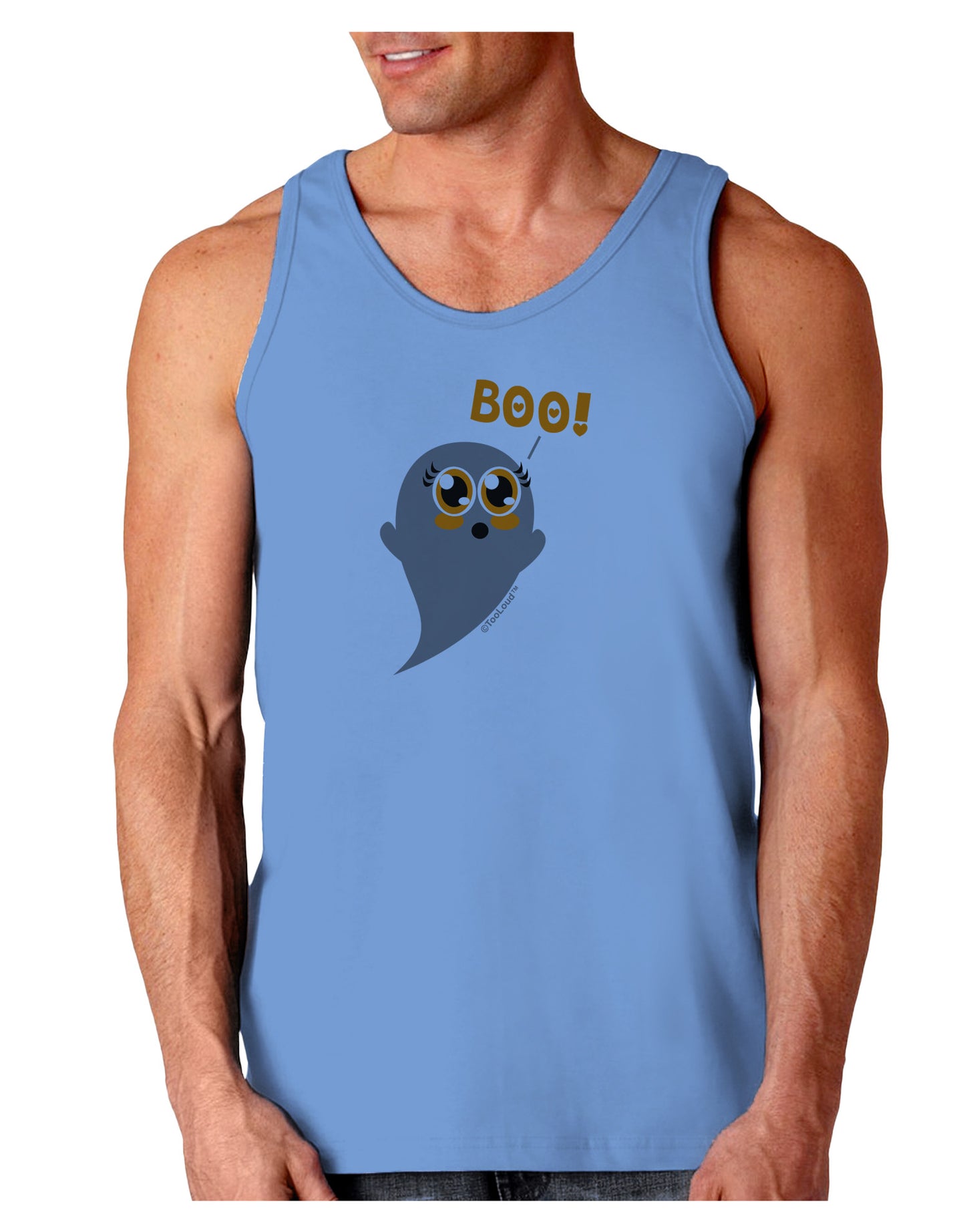 Cute Boo Ghost Loose Tank Top-Loose Tank Top-TooLoud-CarolinaBlue-Small-Davson Sales