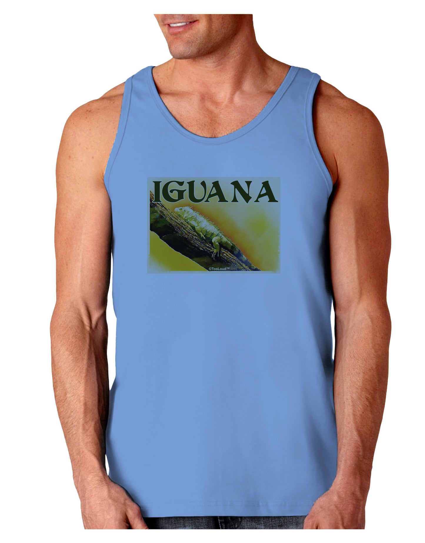 Iguana Watercolor Text Loose Tank Top-Loose Tank Top-TooLoud-CarolinaBlue-Small-Davson Sales