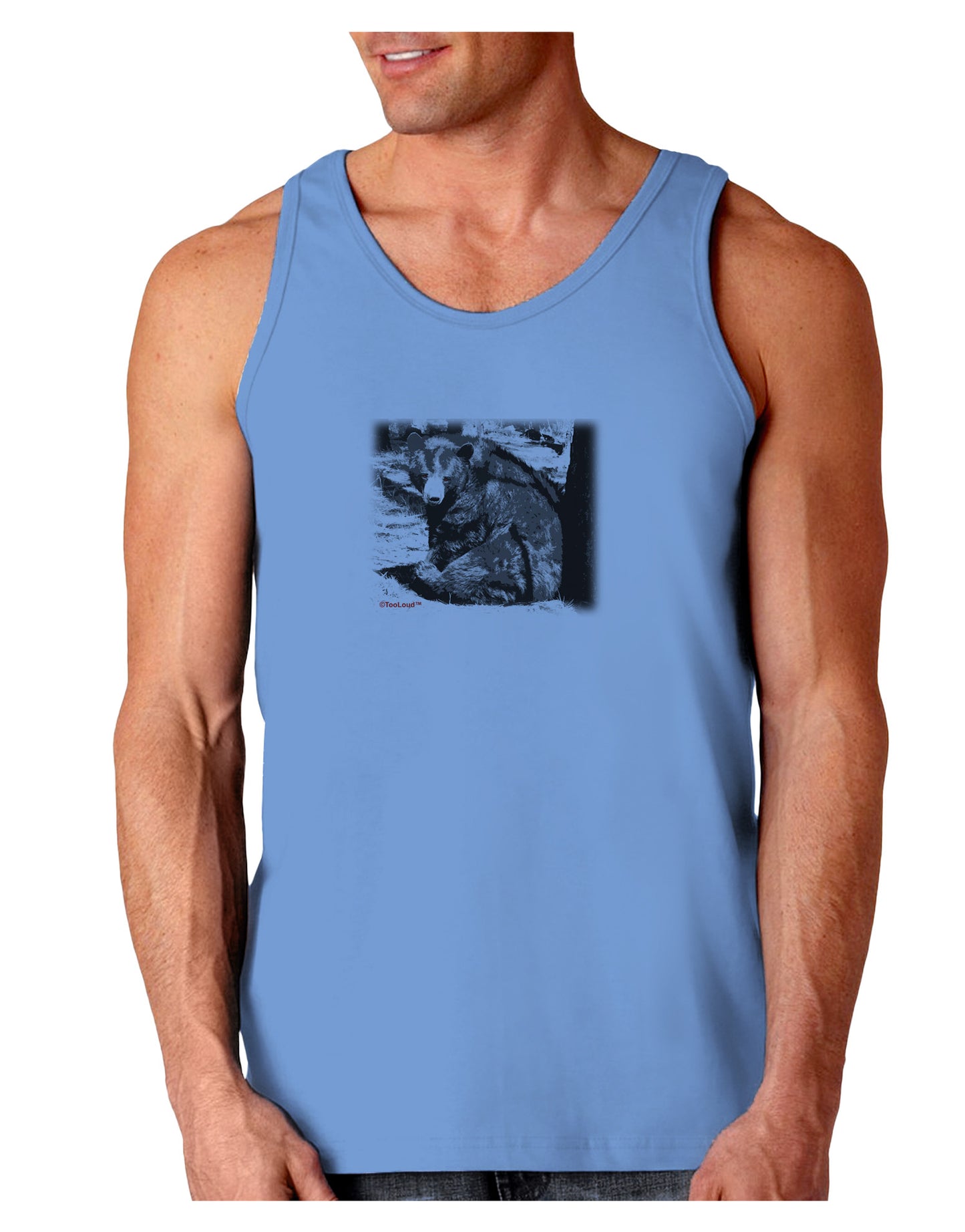 Creepy Black Bear Loose Tank Top-Loose Tank Top-TooLoud-CarolinaBlue-Small-Davson Sales