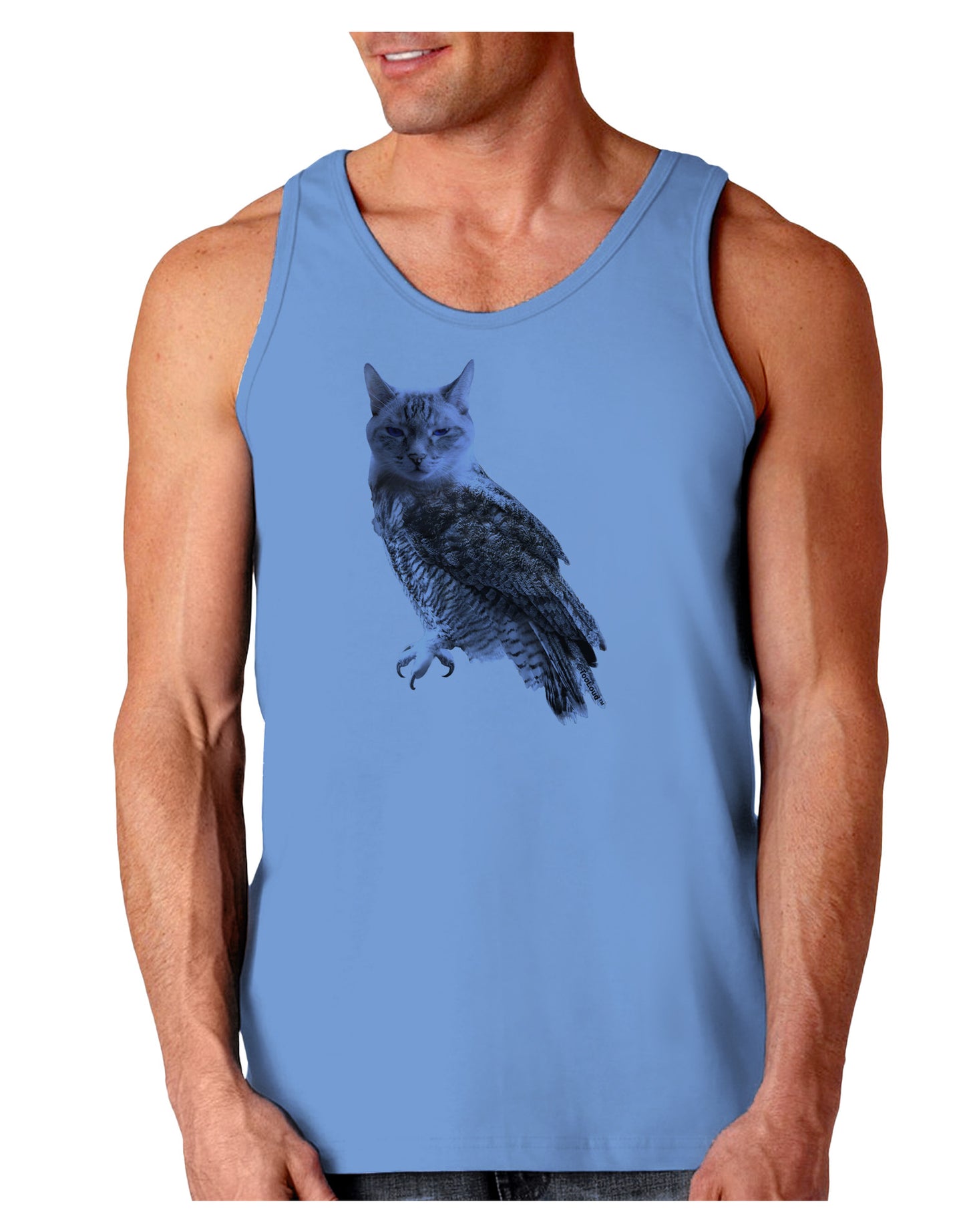 Lucky Cat Owl Loose Tank Top-Loose Tank Top-TooLoud-CarolinaBlue-Small-Davson Sales