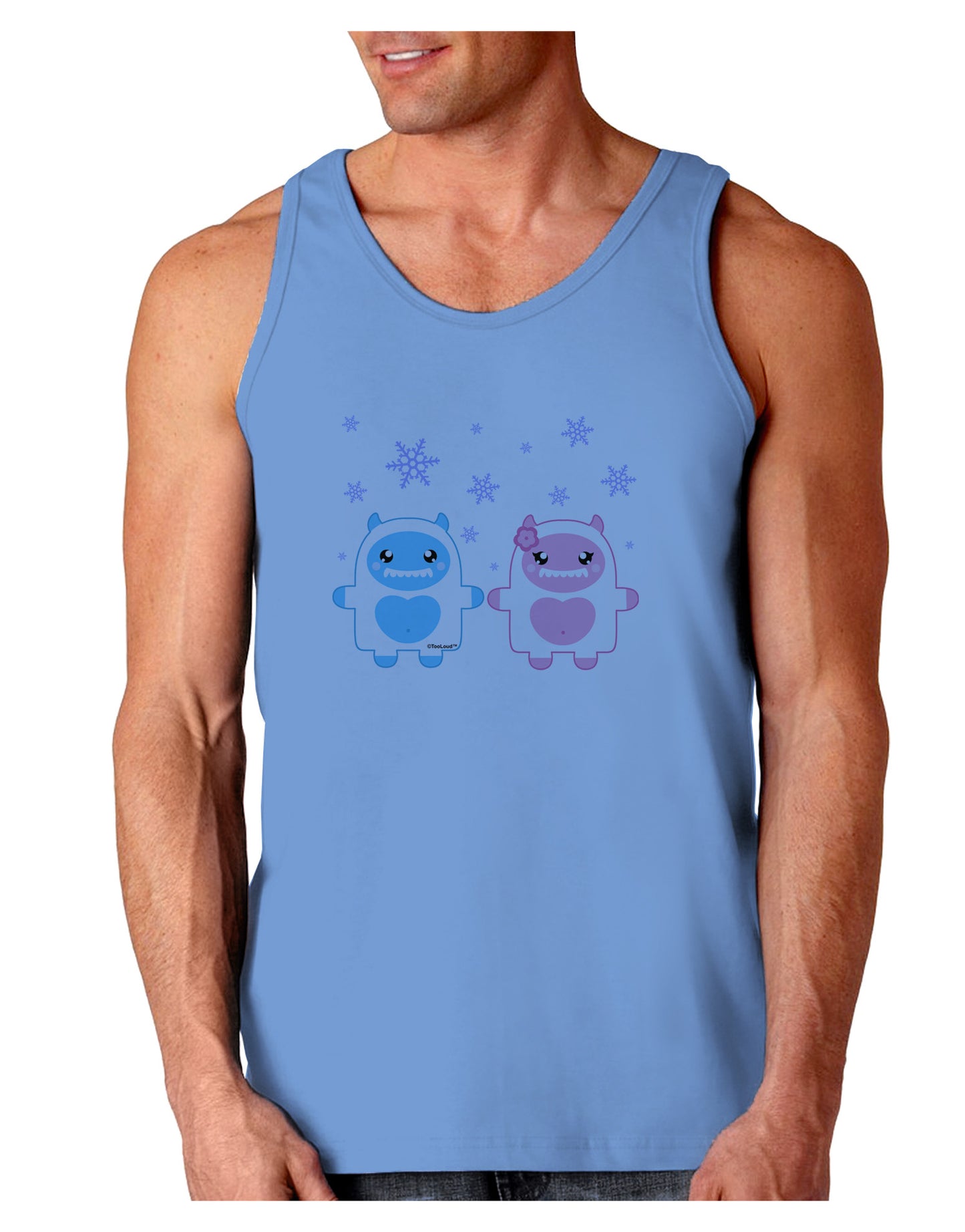 Cute Abominable Snowman Yeti Couple - Christmas Loose Tank Top-Loose Tank Top-TooLoud-CarolinaBlue-Small-Davson Sales